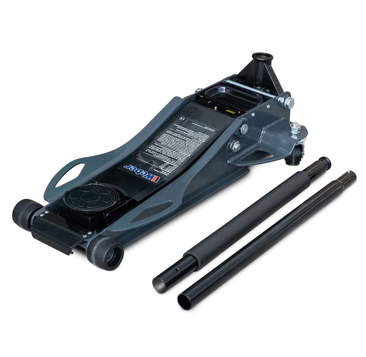 Weber GmbH Rangierwagenheber hydraulisch 3000 kg Tragkraft Höhe min. 8,5cm extra flach, max. Hubhöhe: 52 cm, stufenlos regulierbare Absenkung, mit Schraubenabla – Bild 5 von 5