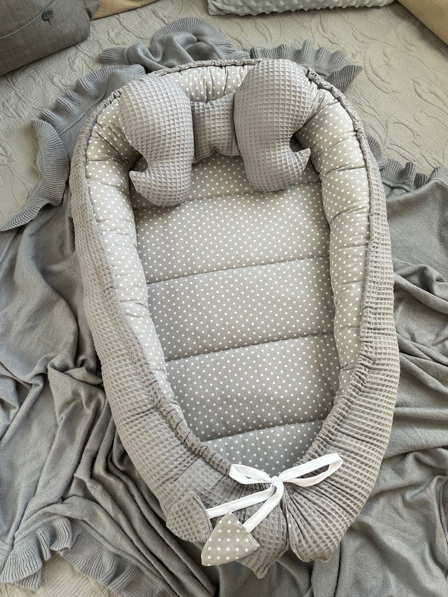 Bettnestchen WAFFELPIQUE Baumwolle BABYNEST Babykokon Neugeborene Babyaustattung