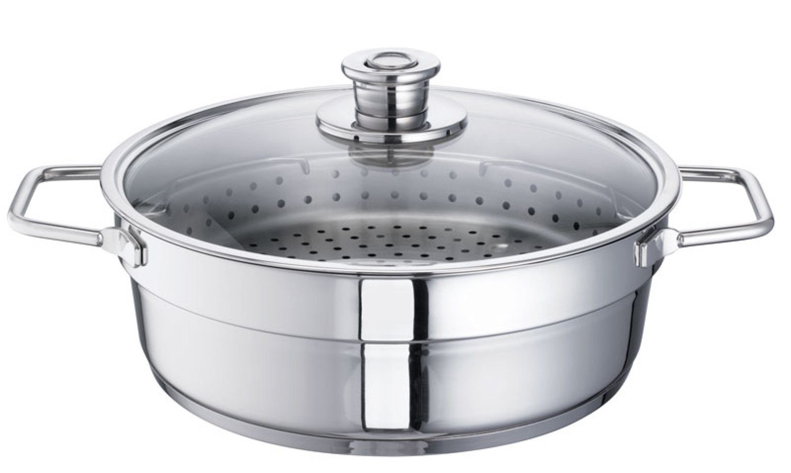 SCHULTE-UFER Dampfgartopf Wega, Edelstahl (Set, 1-tlg), Spülmaschinengeeignet, Edelstahl, 30 cm Durchmesser