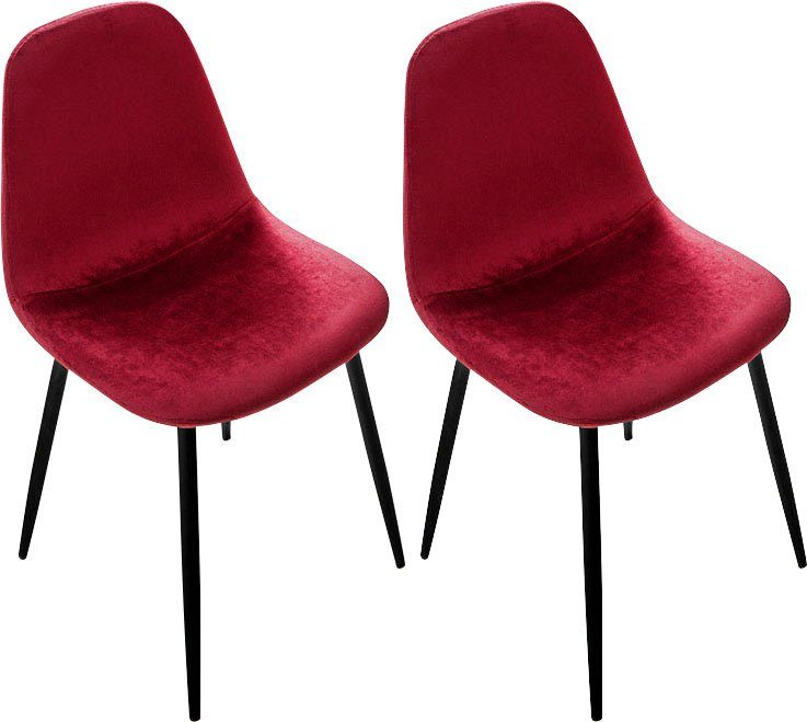 Paroli Polsterstuhl Skadi (Set, 2 St), (2 oder 4 Stück), mit Veloursbezug und in 2 Gestellfarben