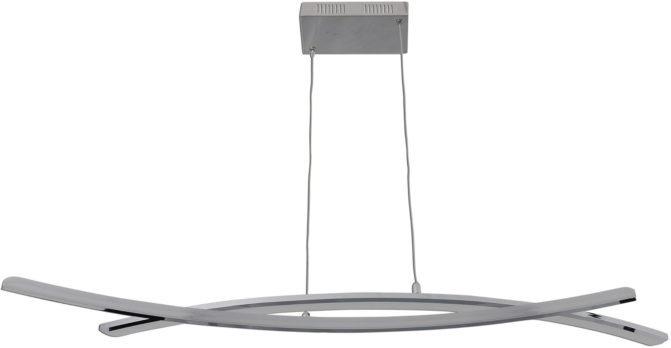 näve LED Pendelleuchte Theo, LED fest integriert, Warmweiß, chromfarben, dimmbar mit Phasenan- und -abschnitt Dimmer, L: 72cm