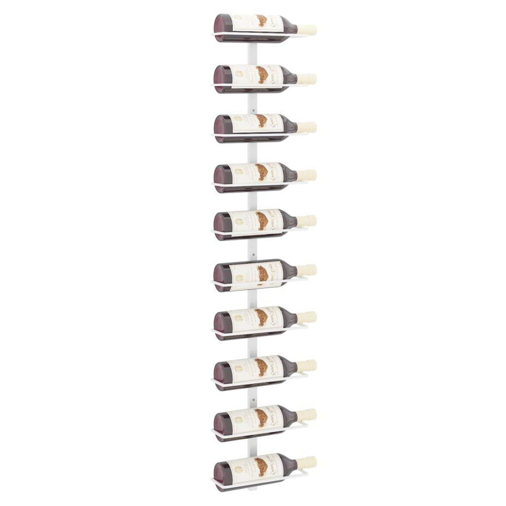 vidaXL Weinregal Wand-Weinregal für 10 Flaschen Weiß Metall, 1-tlg.