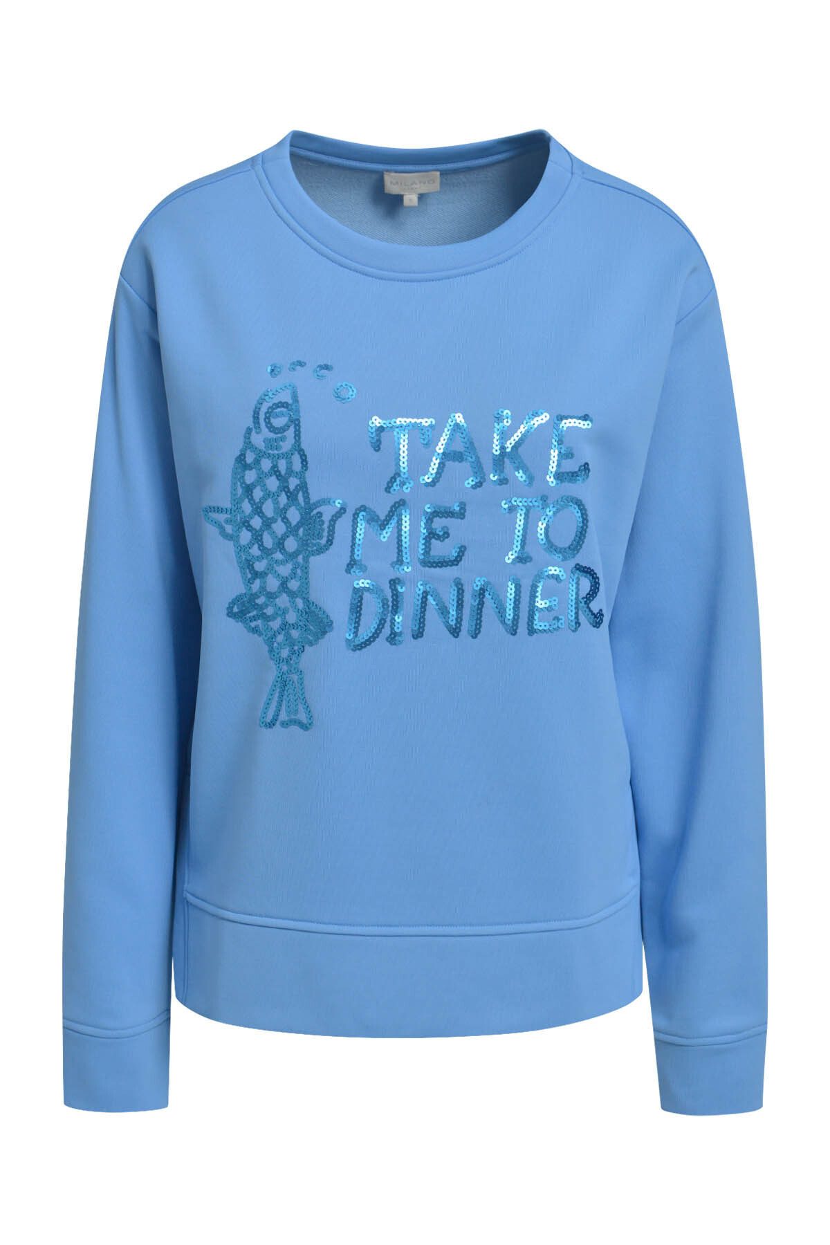 Milano Italy Sweater mit Pailletten-Schriftzug
