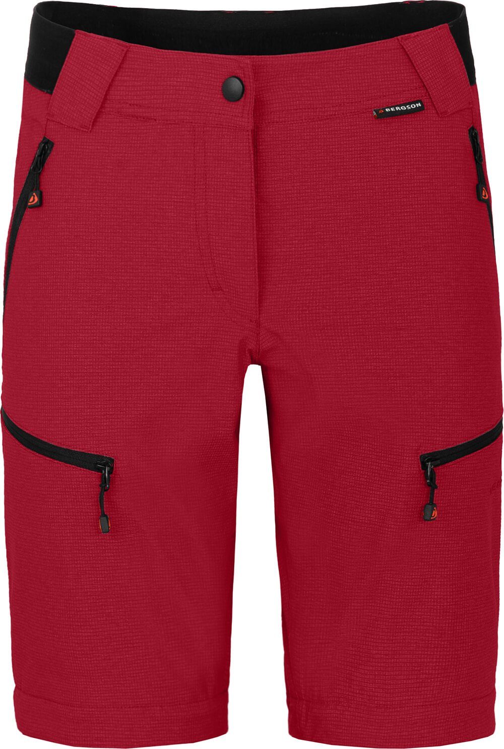 Bergson Outdoorhose PORI Zipp-Off Damen Wanderhose, robust, elastisch, Normalgrößen, rot
