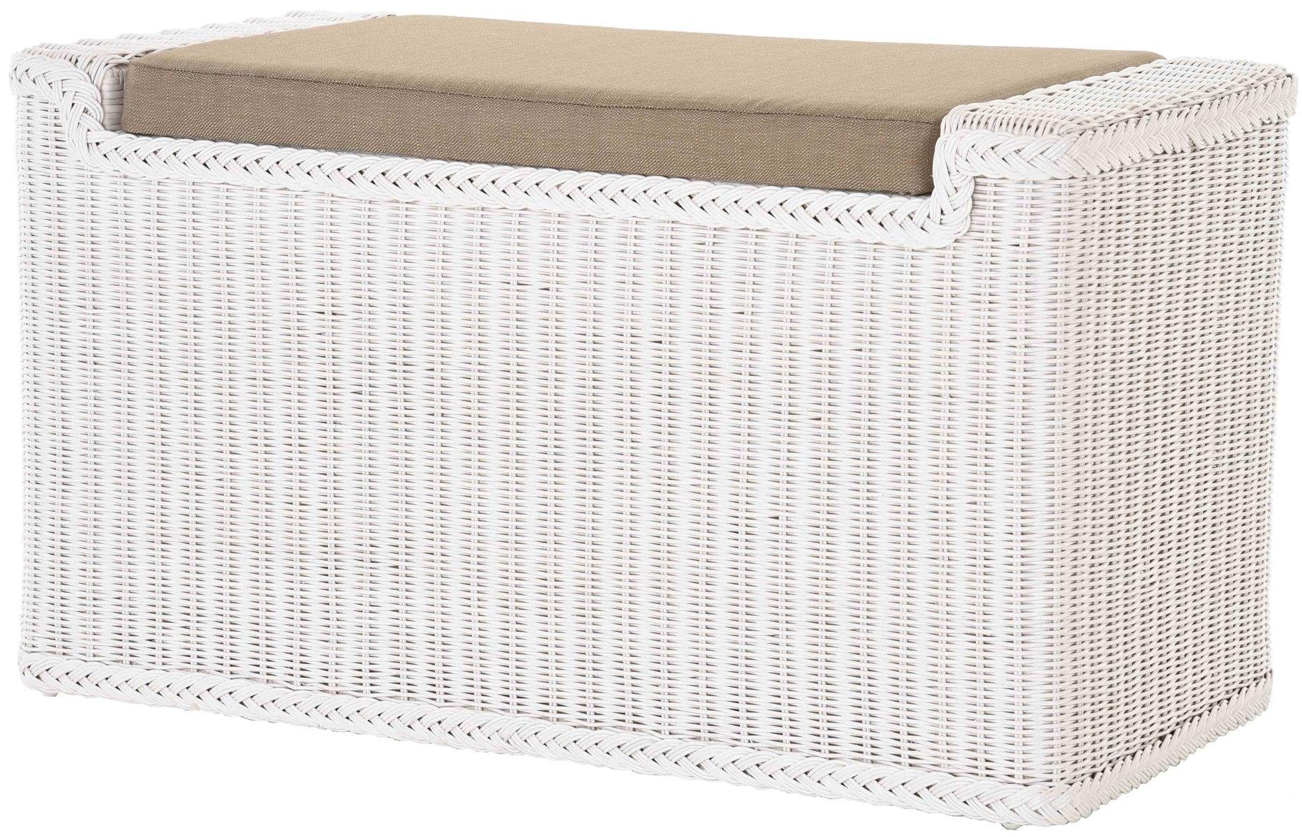 Krines Home Sitztruhe »Rattan Wäschetruhe zum Sitzen Sitzbank mit