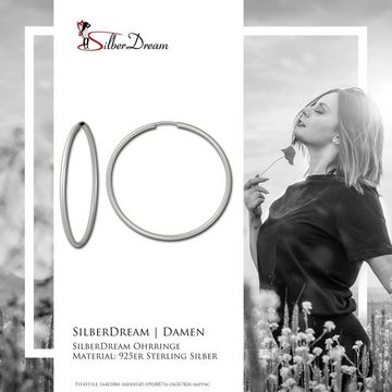 SilberDream Paar Creolen SilberDream Ohrringe 50mm Damen-Schmuck (Creolen), Damen Creolen aus 925 Sterling Silber, Farbe: silber