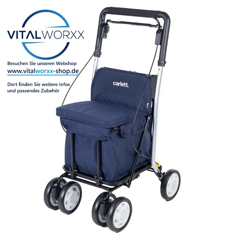 Carlett Rollator Carlett Comfort MOVE Ihr Rollator für Einkauf, Alltag, Freizeit, Wasserabweisende Tasche, modernes Design, Medizinprodukt
