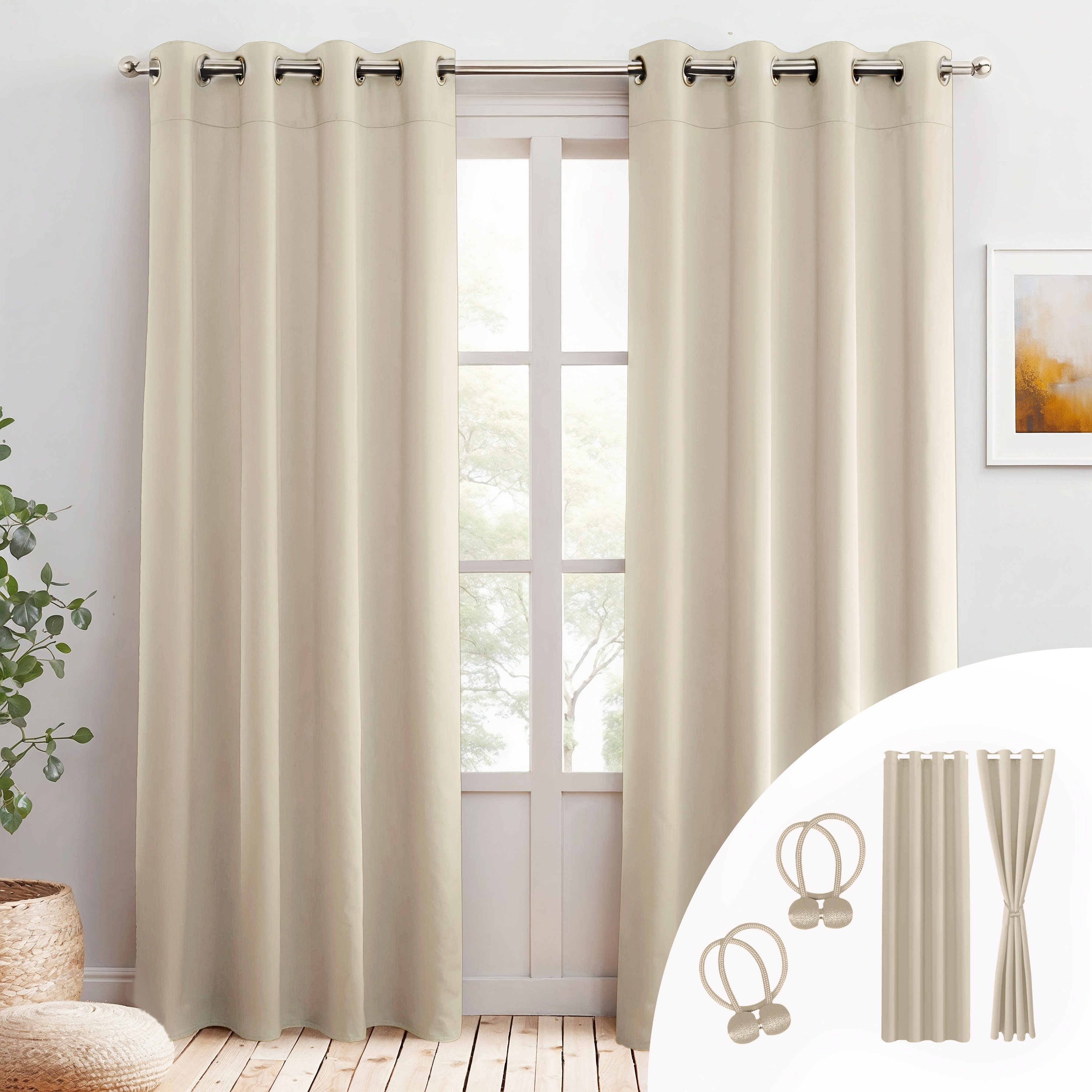 Cozyor Verdunkelungsvorhang 2er-Set inkl. 2 Magnethalter, thermoisolierend, Gardinen blickdicht (2 St), Ösen, verdunkelnd, Mikrofaser Polyester. Reduzierter Preis € 38,99. Unverbindliche Preisempfehlung € 59,99, (€ 19,50 pro 1 Stk)