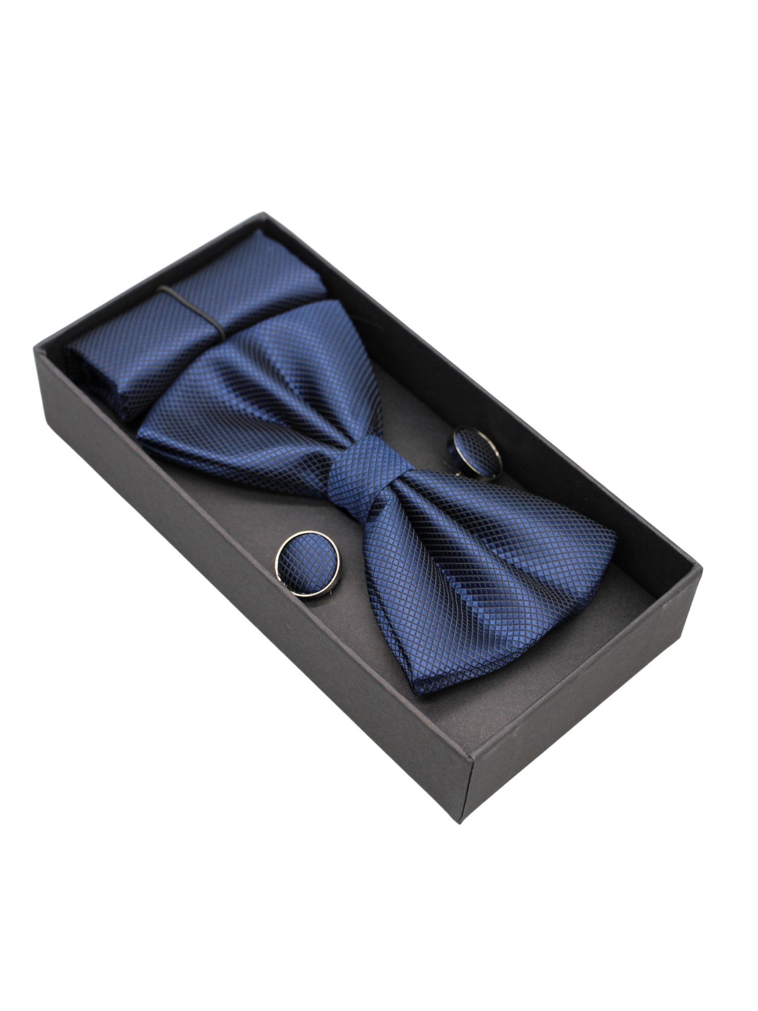 ANTALUX Fliege Elegantes 4-teiliges Herren-Set: Fliege, Tuch & Manschettenknöpfe