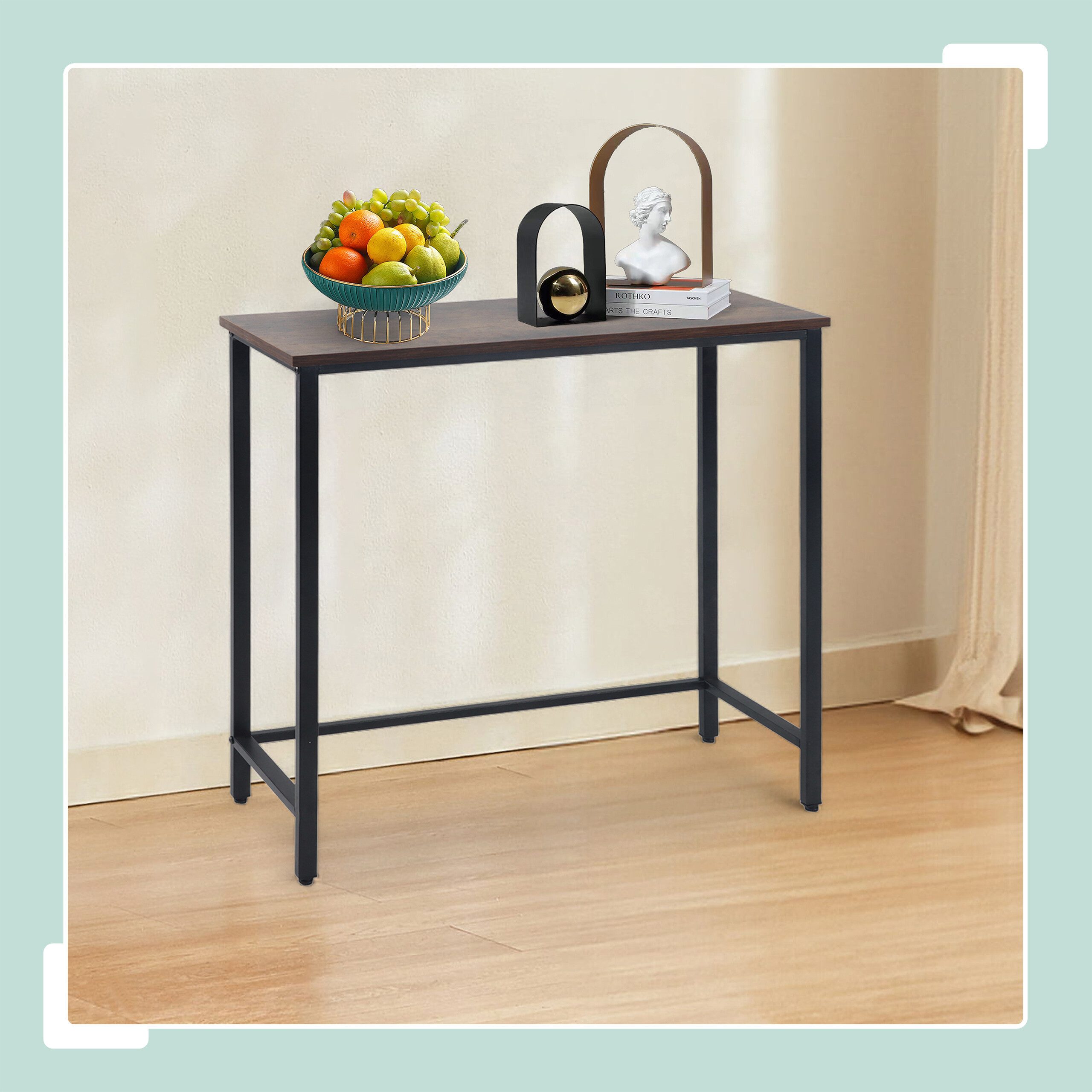 relaxdays Konsolentisch Schmaler Konsolentisch Industrial Design, dunkelbra günstig online kaufen