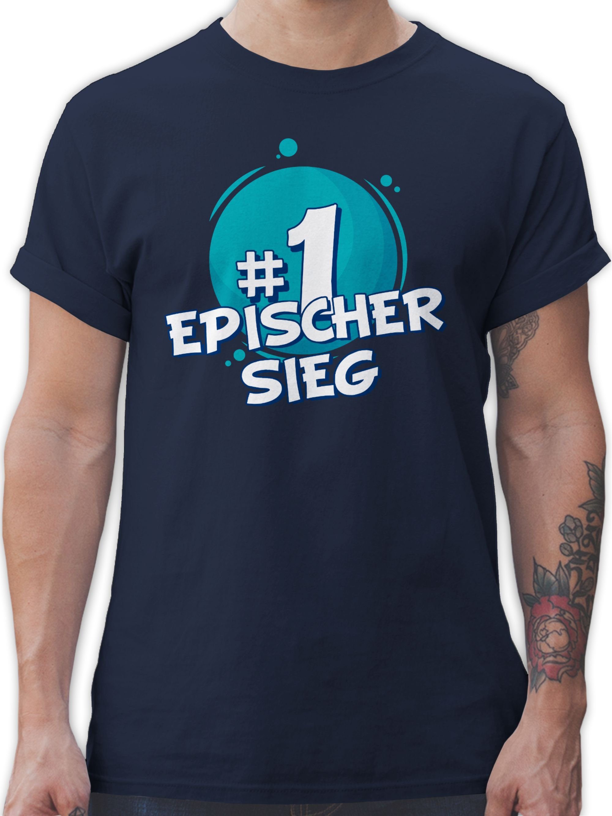 Shirtracer T-Shirt #1 Epischer Sieg Nerd Geschenke 01 Navy Blau