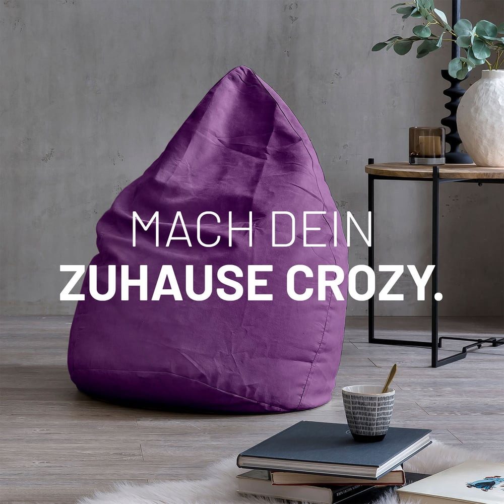Lumaland Sitzsack Luxury XL Sitzsack (1 St), Microvelours Beanbag extra weich & robust Stuhl Sessel 85x65cm