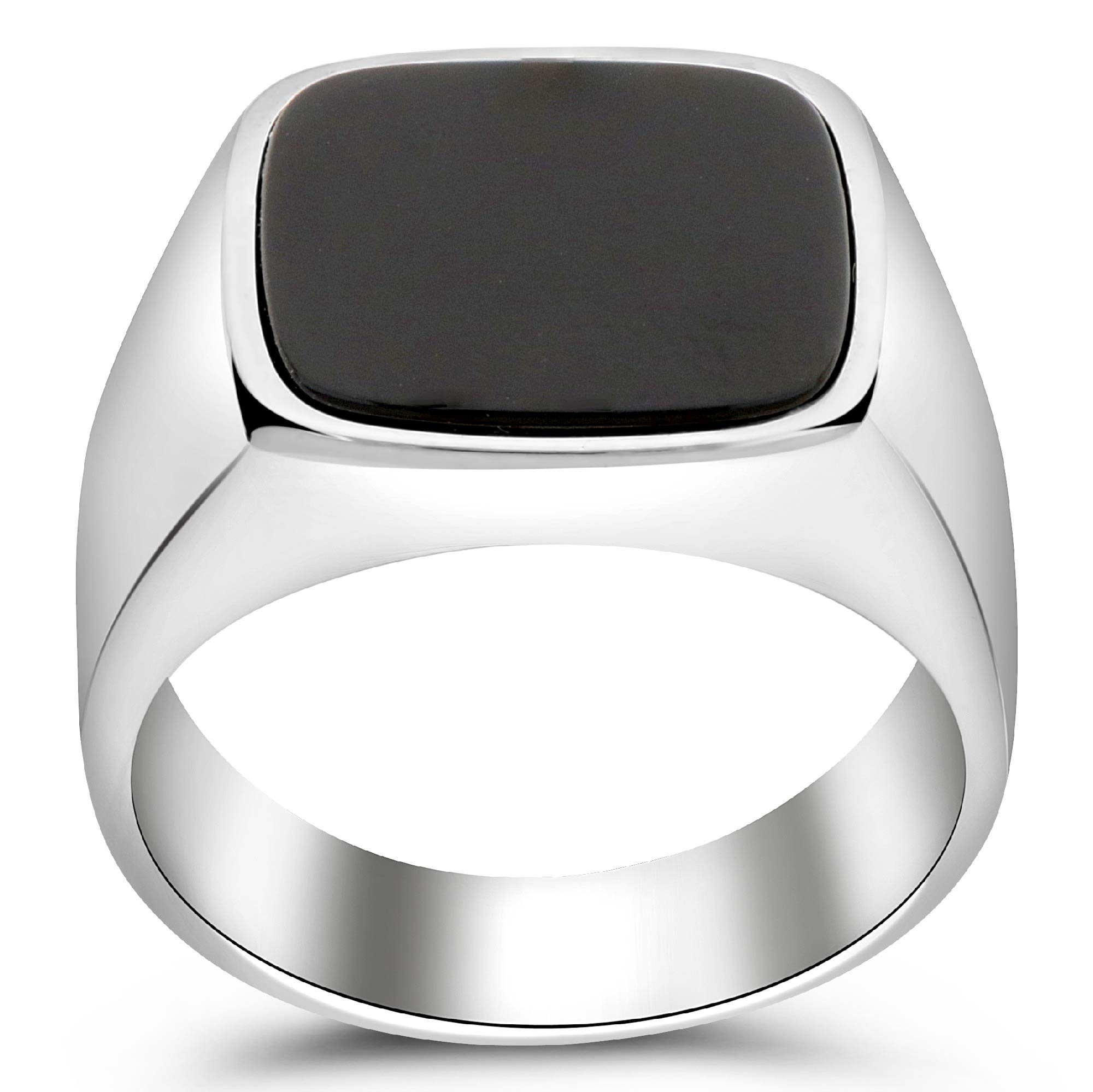 Tony Fein Siegelring Siegelring Onyx Stein 925er Silber, Made in Italy für Herren