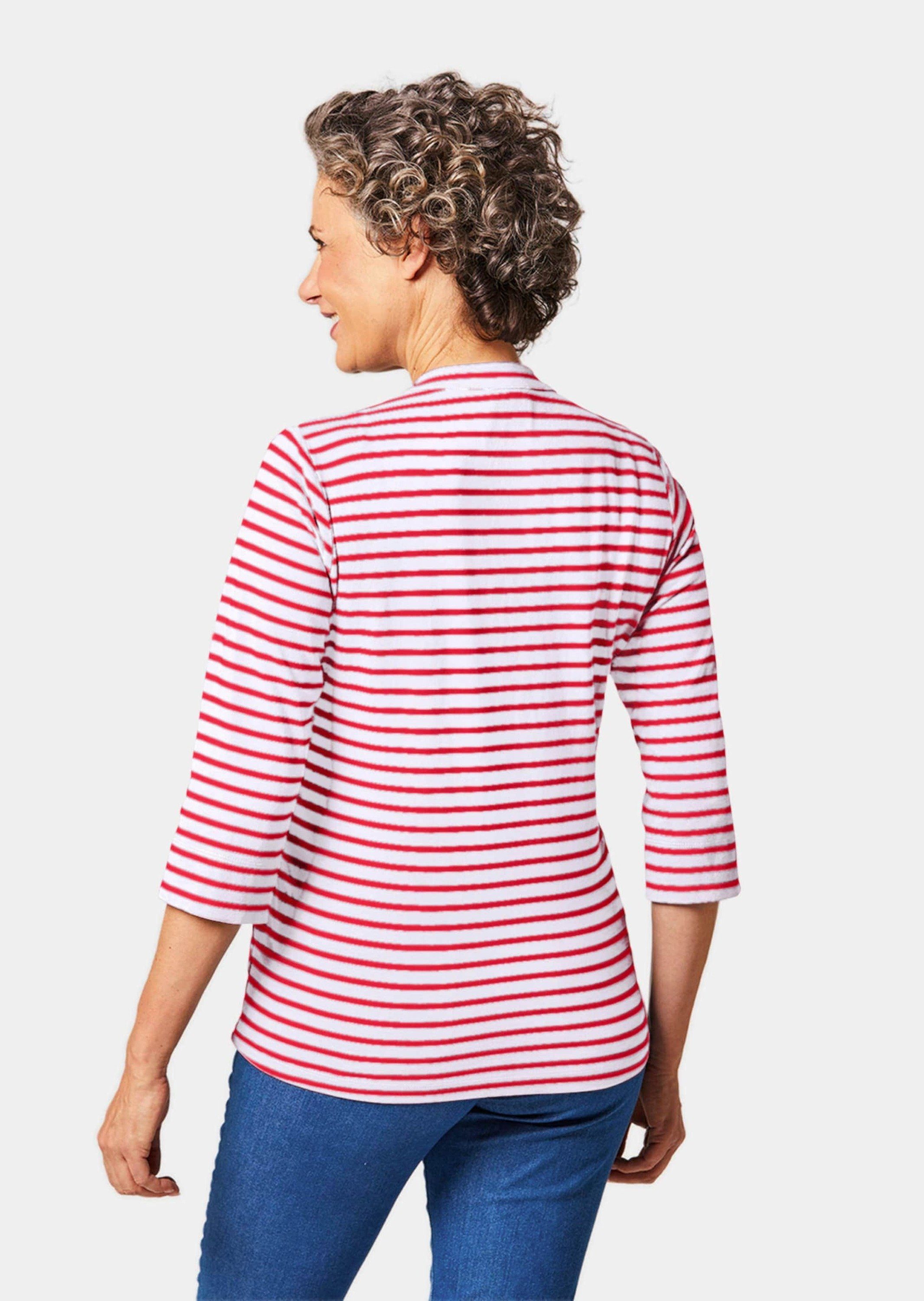 GOLDNER 3/4-Arm-Shirt Sportives Ringelshirt in Longform günstig online kaufen