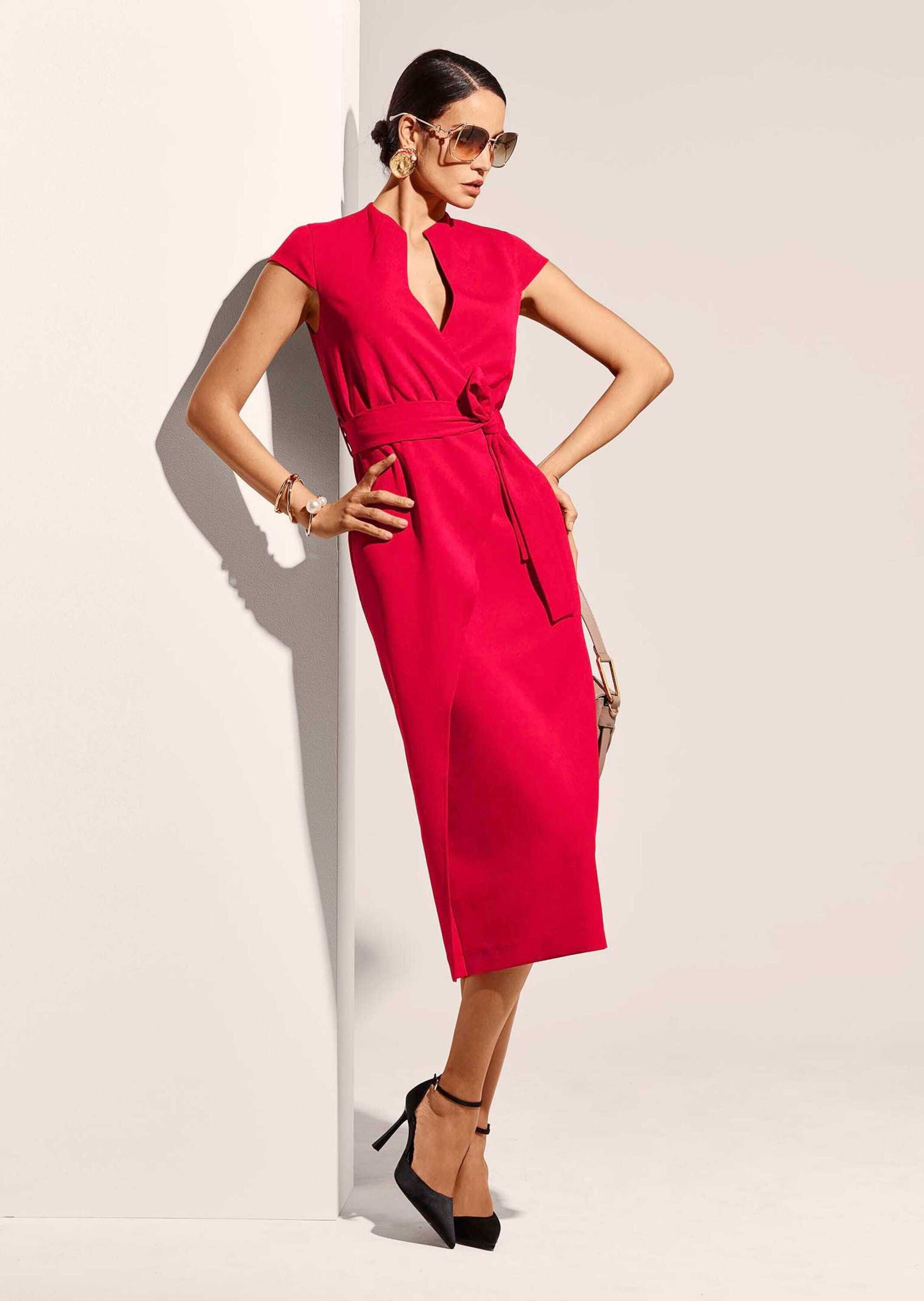 MADELEINE Maxikleid Elegantes Midi-Kleid in Wickeloptik