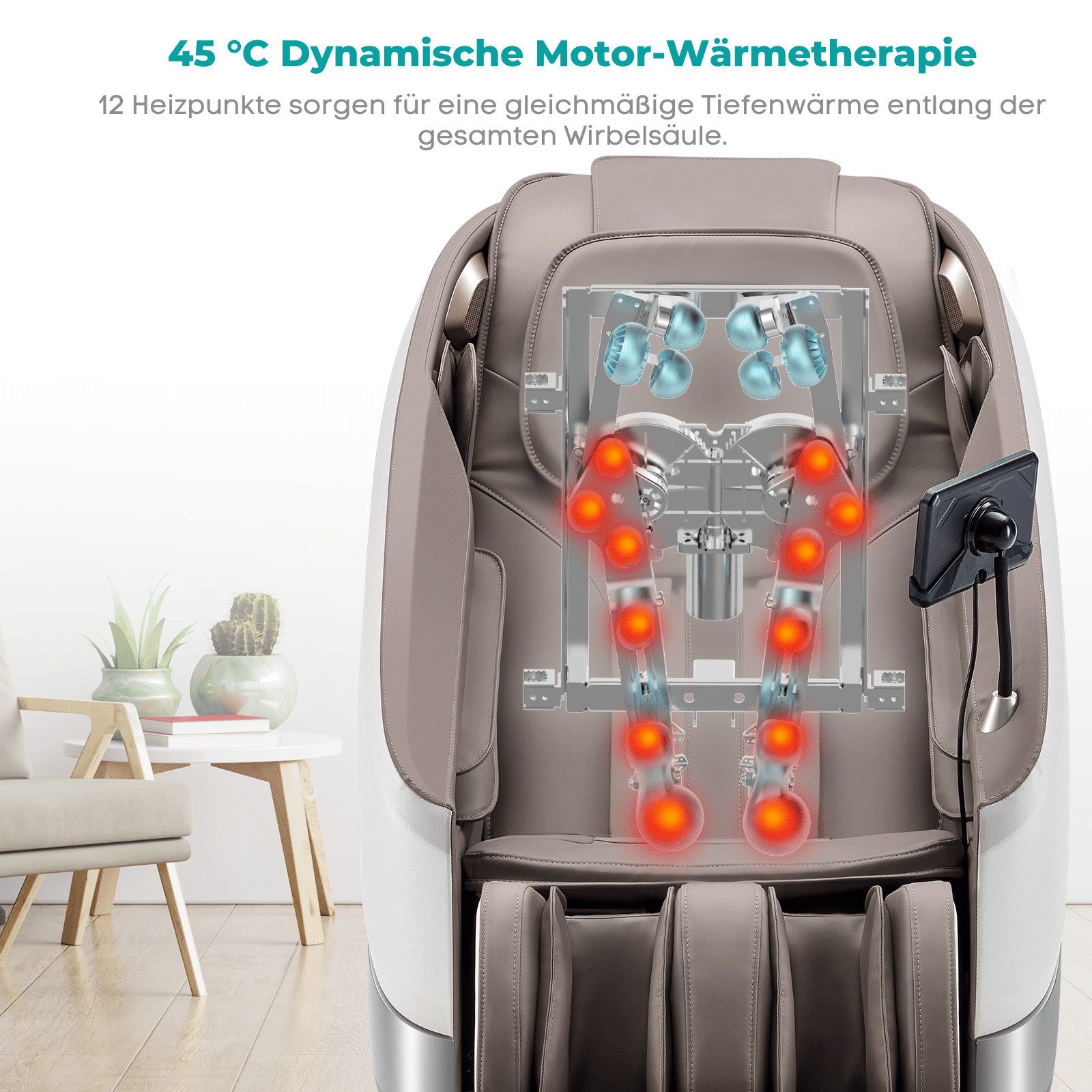 NAIPO Massagesessel Tai Chi Massagestuhl für Ganzkörpermassage mit Wärmetherapie, Meister für Nacken- und Schultermassage
