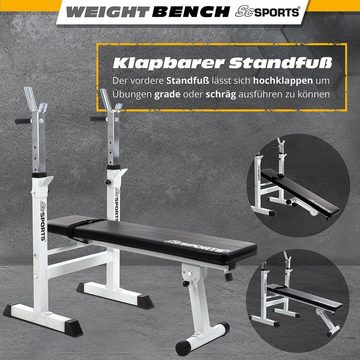 ScSPORTS® Hantelbank Klappbar Trainingsbank mit Ablage Schrägbank Fitnessbank, (1-tlg)