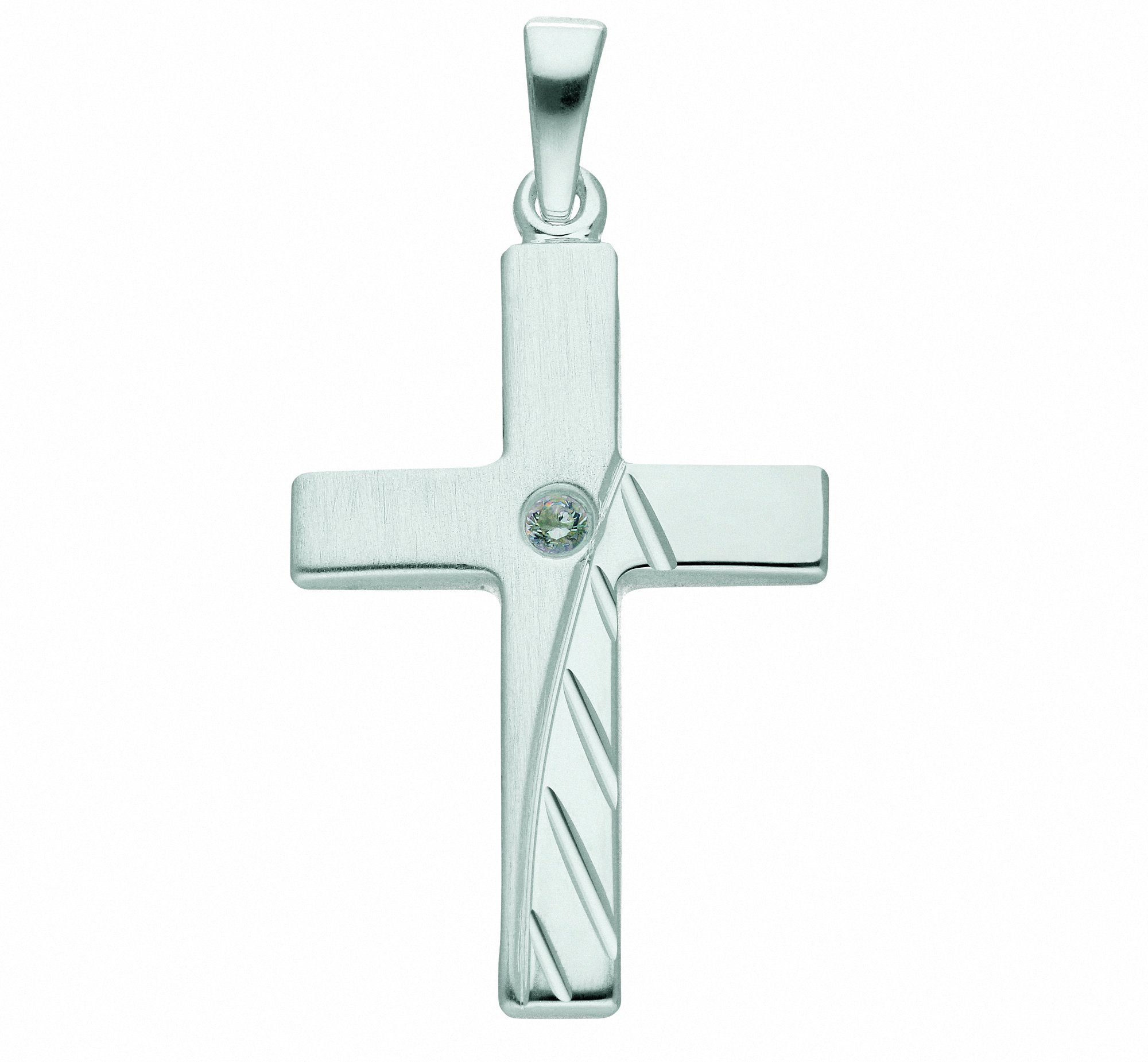 Anhänger Halskette mit Silber - Zirkonia, Adelia´s 925 mit Kette Anhänger mit Kreuz Set Schmuckset