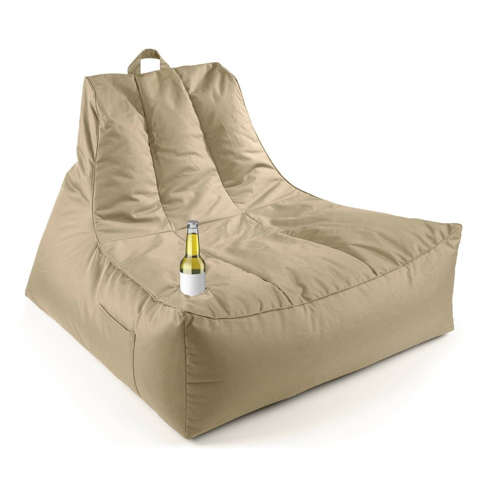 Lumaland Sitzsack Sitzsack-Lounge In-& Outdoor 380l beige, mit Flaschenhalt günstig online kaufen