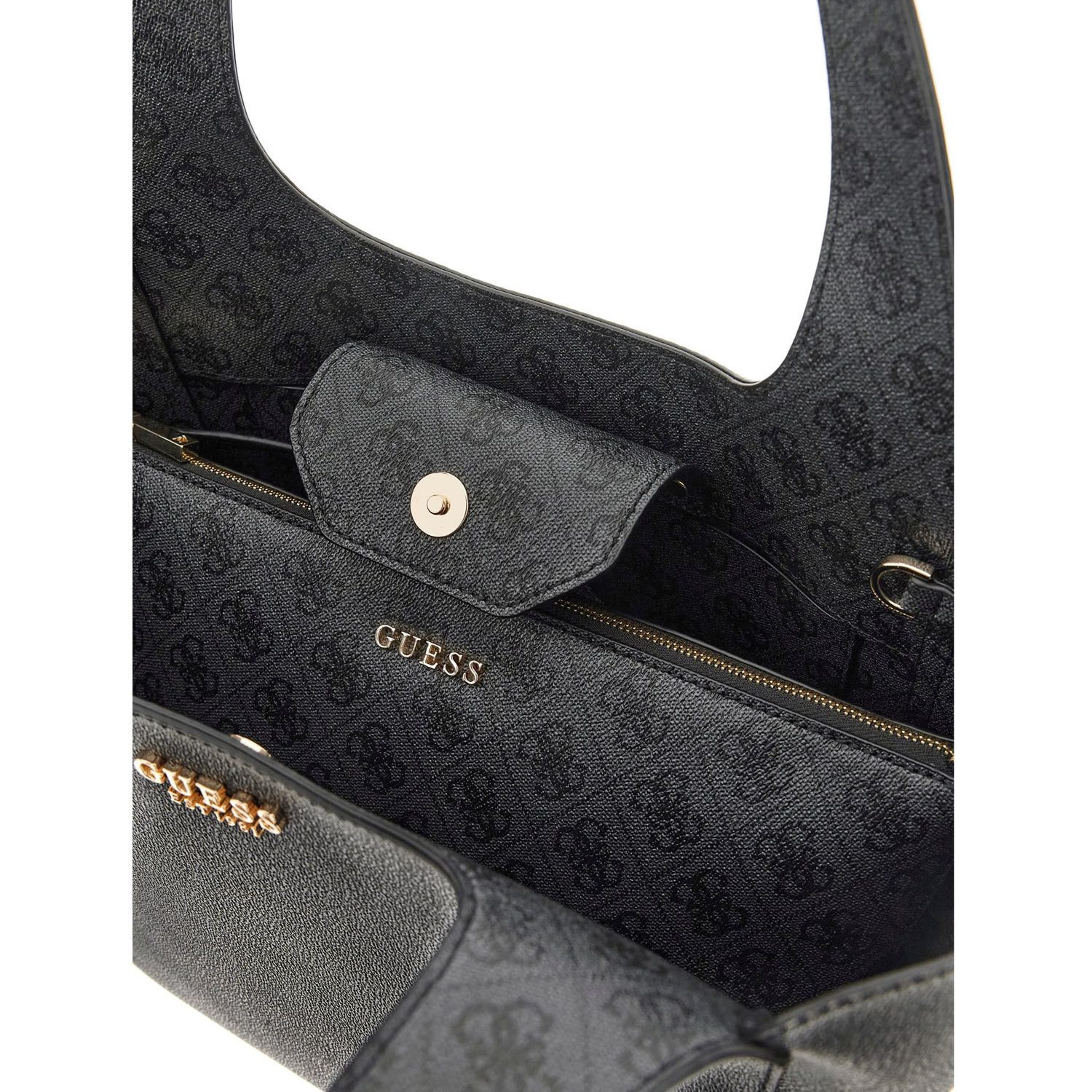 Guess Umhängetasche GUESS Shopper Handtasche Calista Coal Logo (1, 1-tlg., 1)