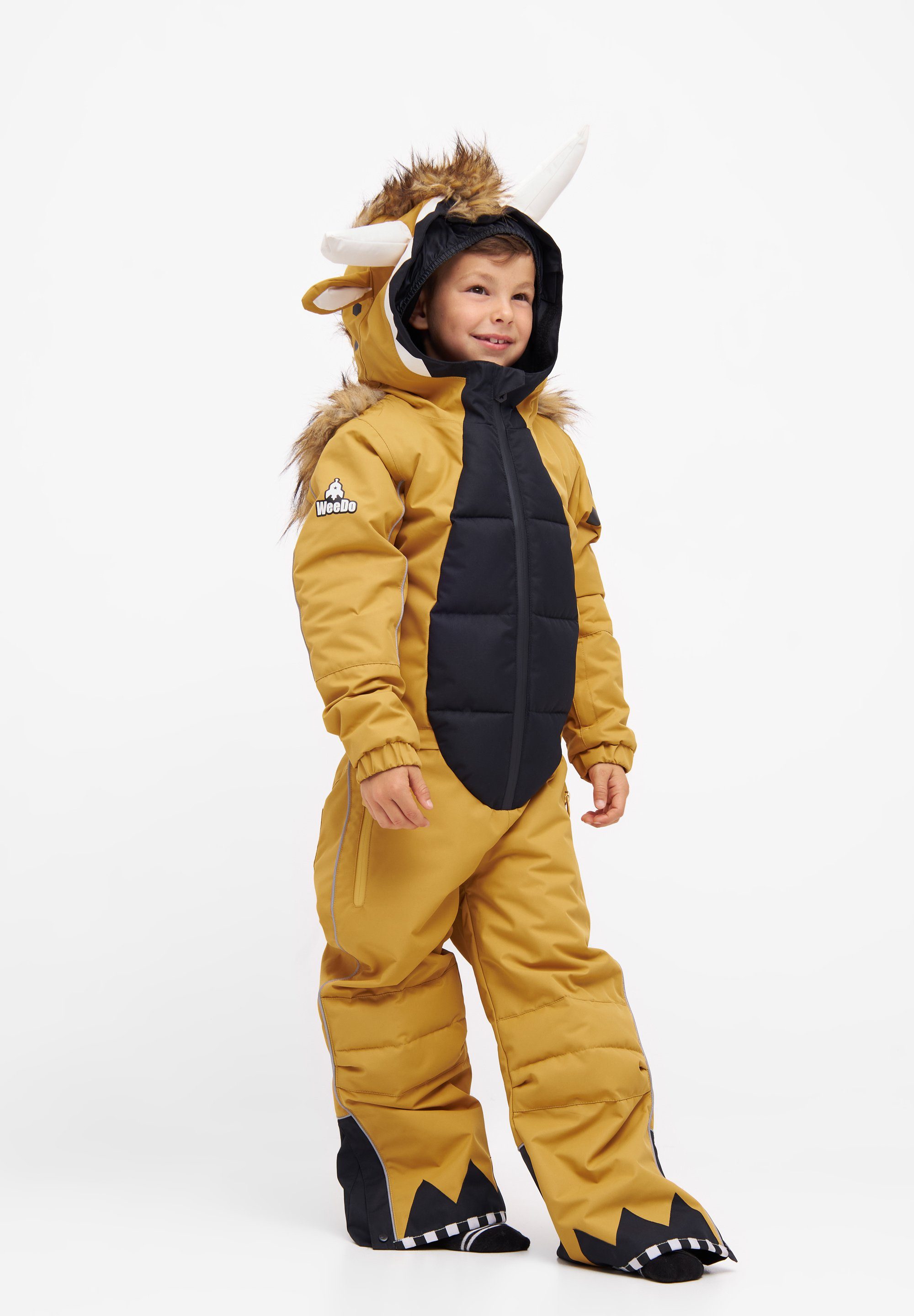 WeeDo Schneeoverall WILD THING Funktional, limitiert, nachhaltig  produziert, Fantasievoller Overall mit wilder Mähne, Hörnern