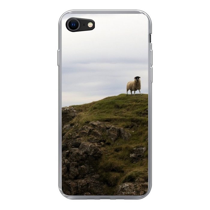 MuchoWow Handyhülle Schafe auf Skye Handyhülle Apple iPhone SE (2020) Smartphone-Bumper Print Handy