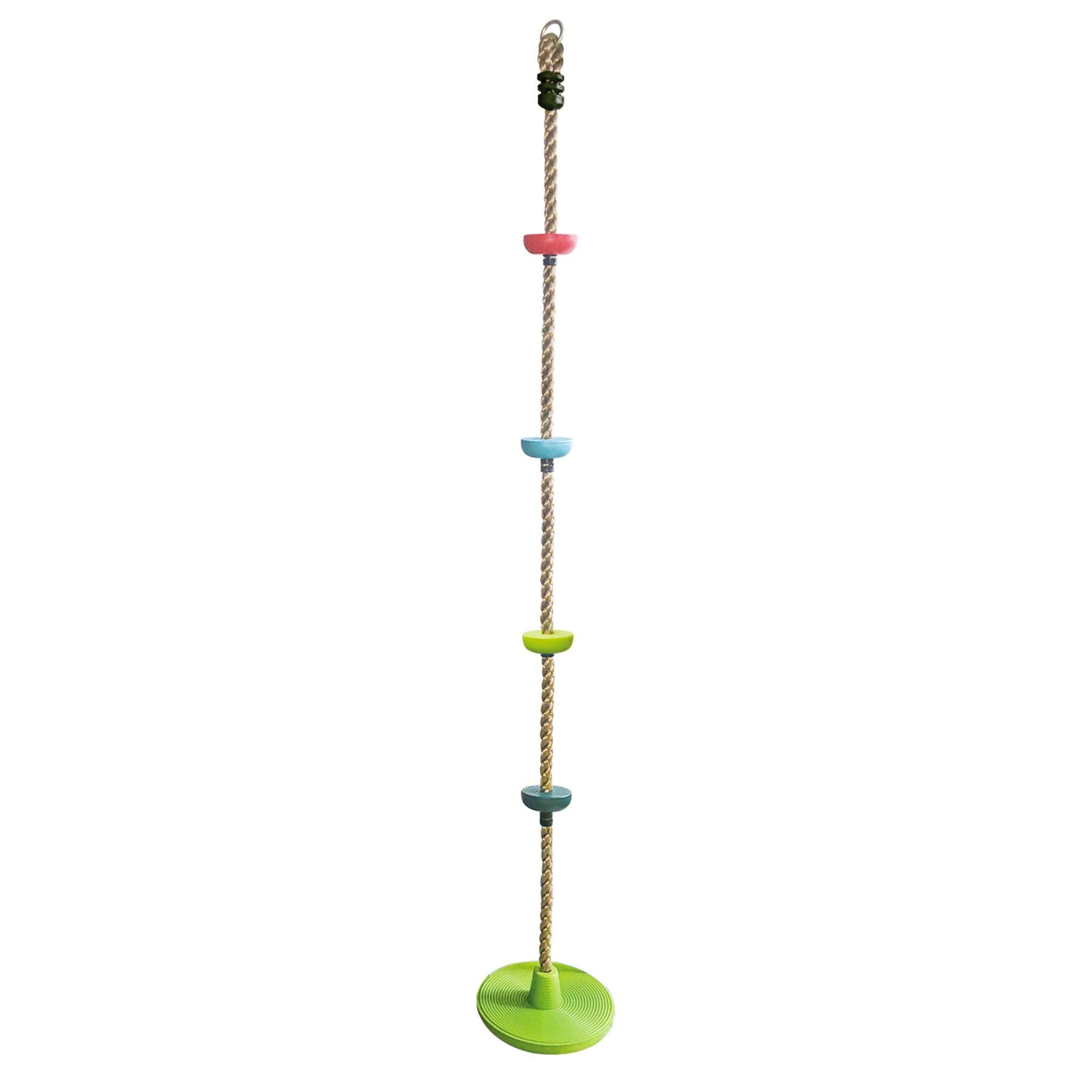 Loggyland Kletterseil Kletterseil mit Knoten und Tellerschaukel – Outdoor-Seil für Kinder, ideal für Schaukelgestell und Spielturm