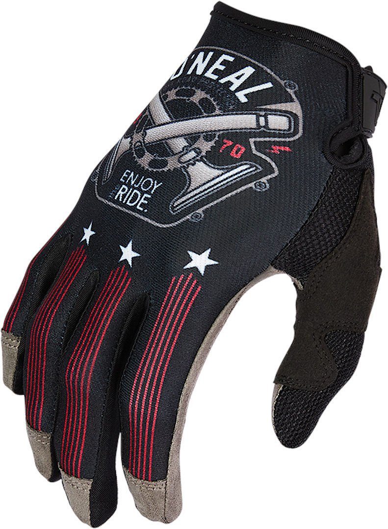 O’NEAL Motorradhandschuhe Mayhem Nanofront Piston Motocross Handschuhe Schwarz Weiß Rot
