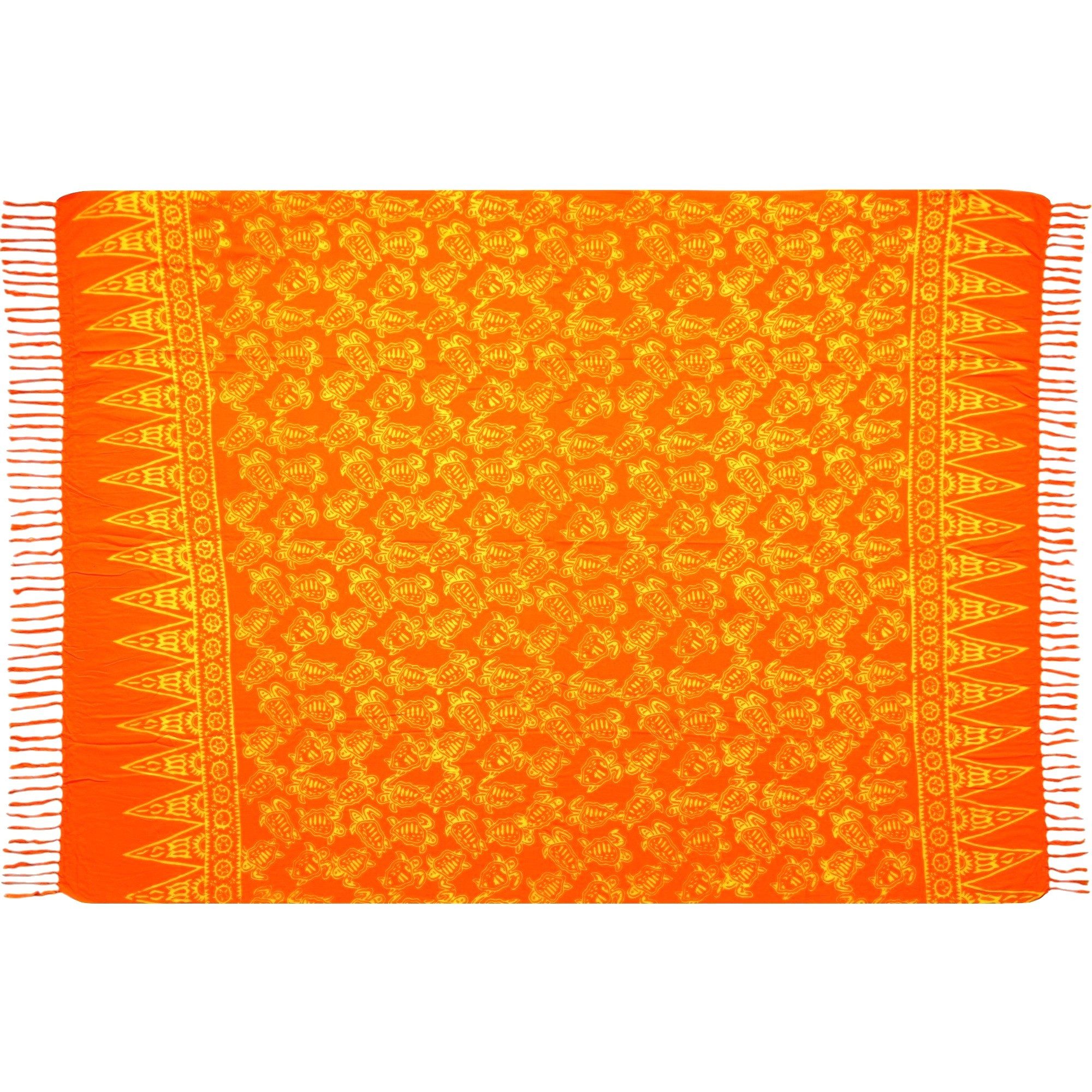 Wogeka Sarong blickdichter Sarong orange als Strandtuch Strandkleid Wickelrock