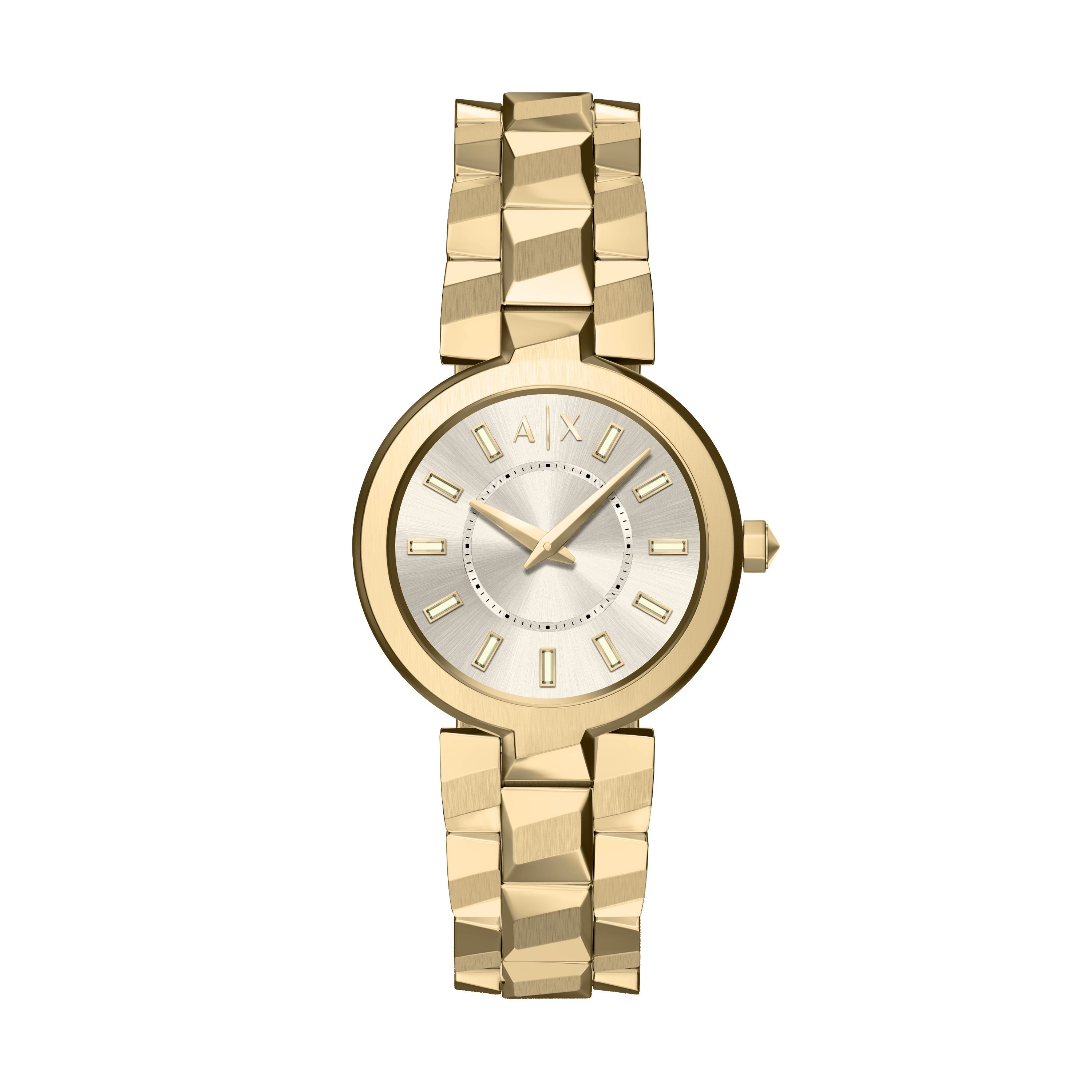 ARMANI EXCHANGE Quarzuhr AX4409, Armbanduhr, Edelstahlarmband, analog, Glassteine
