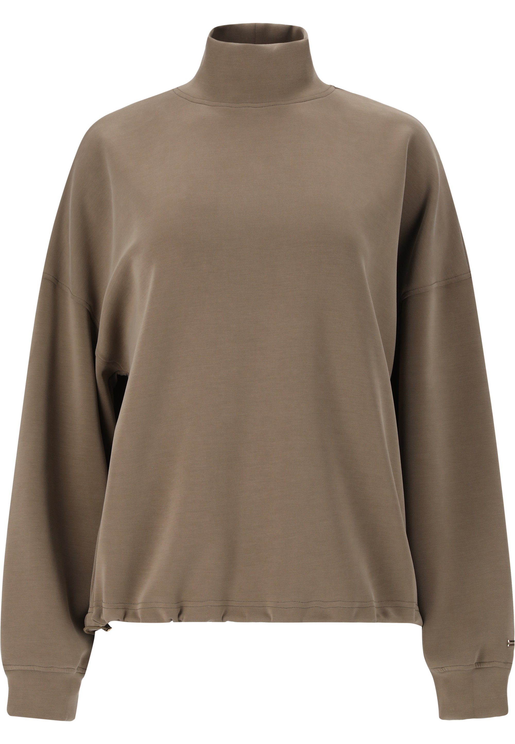 ATHLECIA Sweatshirt Paris mit und camelfarben hohem Tragekomfort Kragen