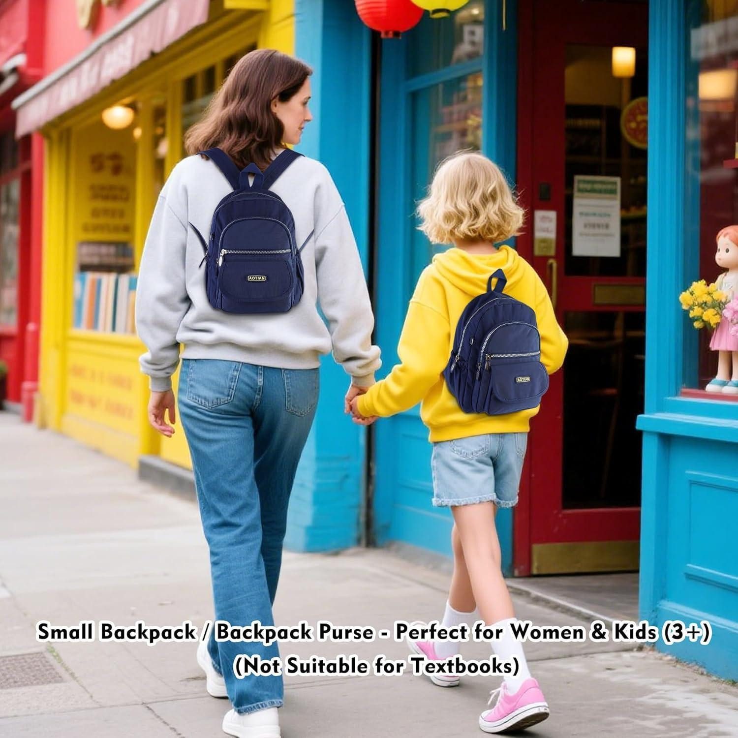 LuxusKollektion Minirucksack Mini Rucksack Damen Mädchen Leichtgewicht Wasserdicht 7L Hellblau