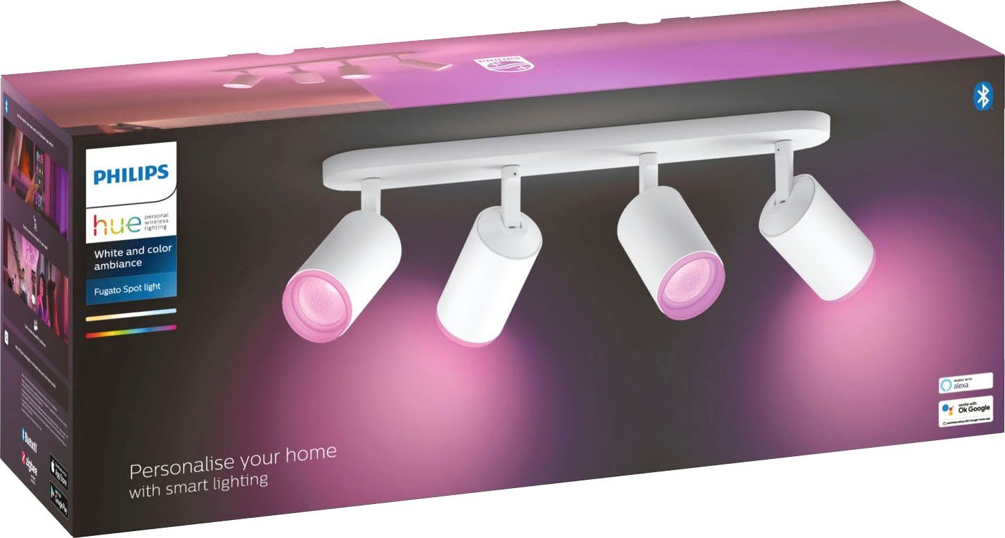 Philips Hue Leuchtmittel LED wechselbar, Dimmfunktion, Flutlichtstrahler Farbwechsler Fugato
