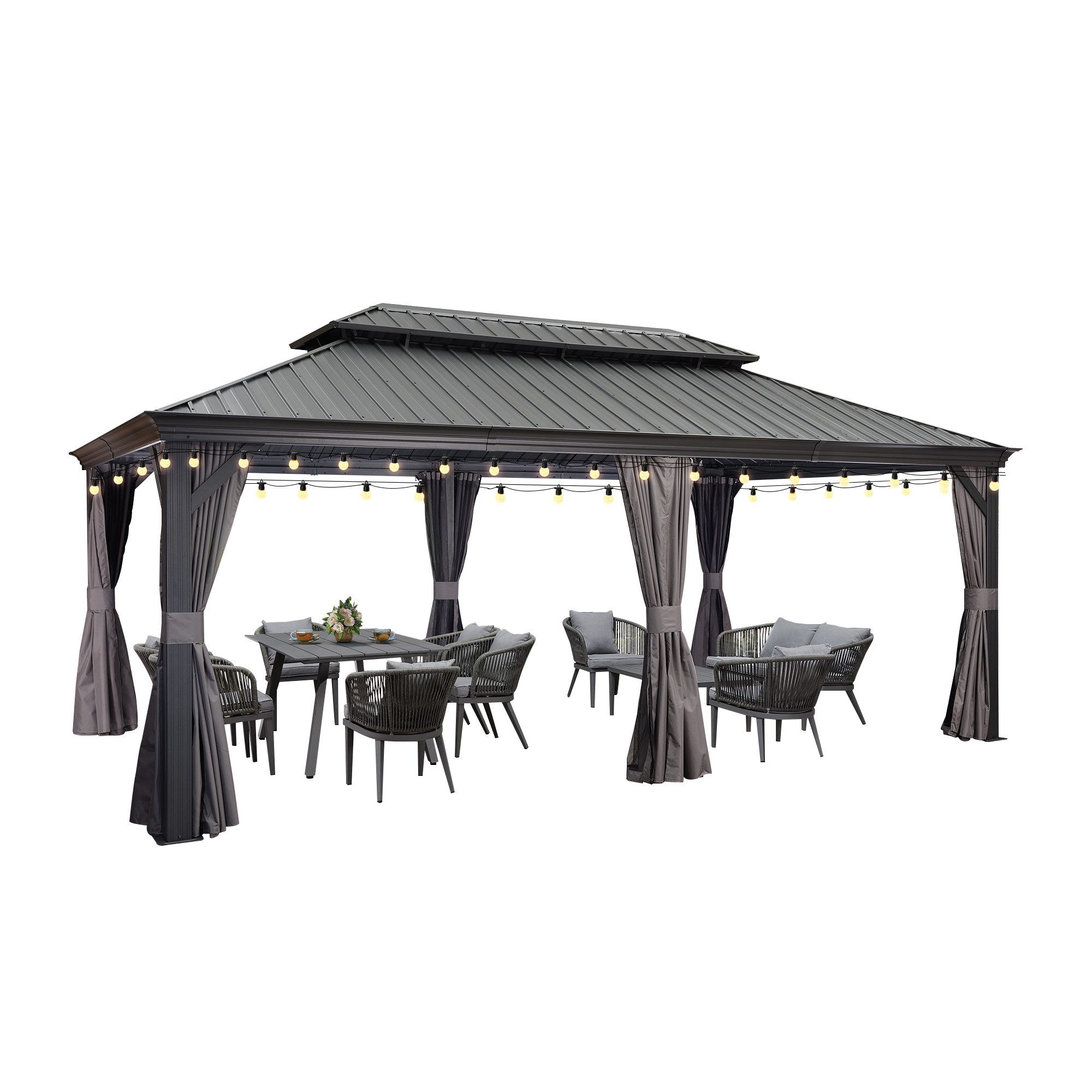 PURPLE LEAF Pavillon Hardtop Aluminium Pergola günstig online kaufen
