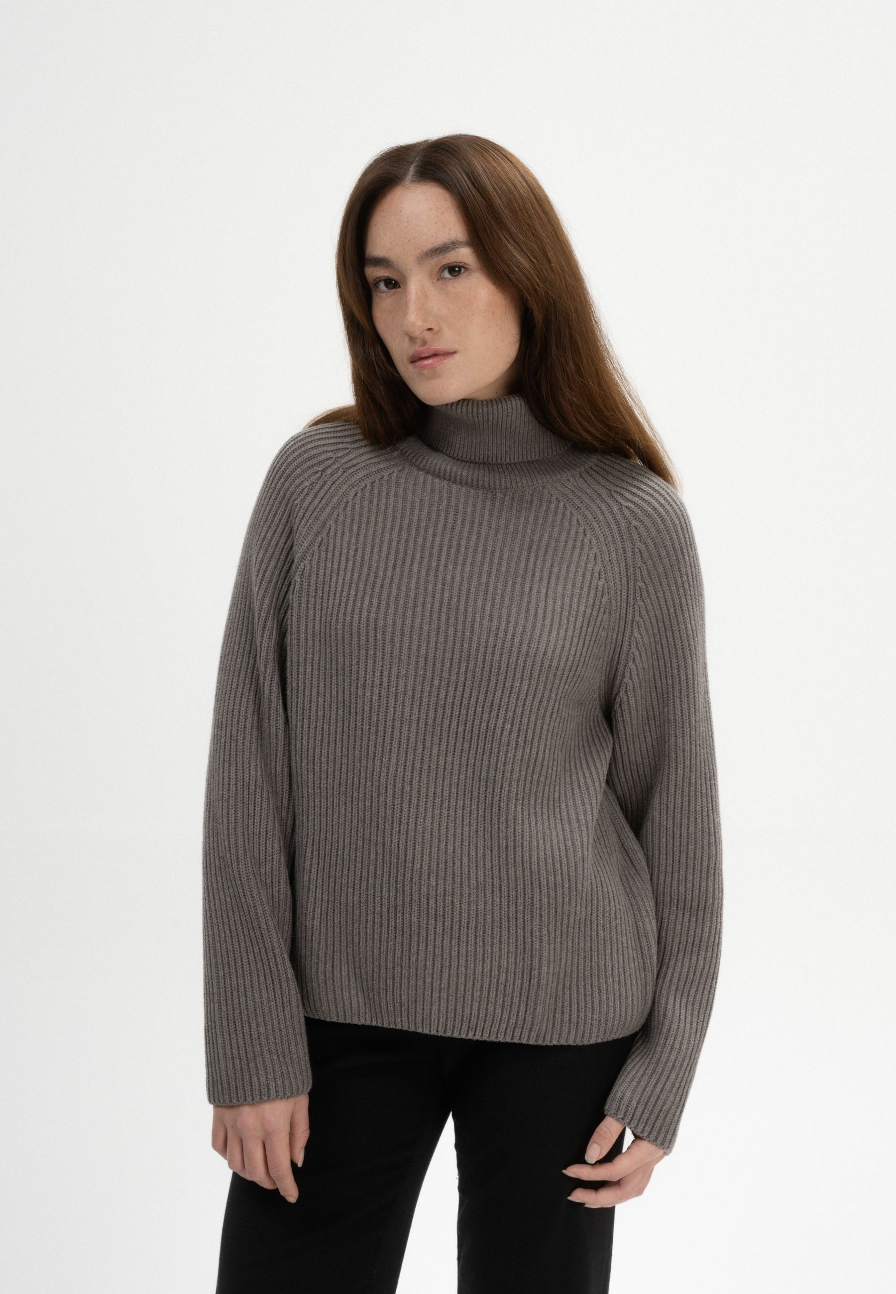 MELA Strickpullover Rippstrick Rollkragenpullover Style CHIRHA günstig online kaufen