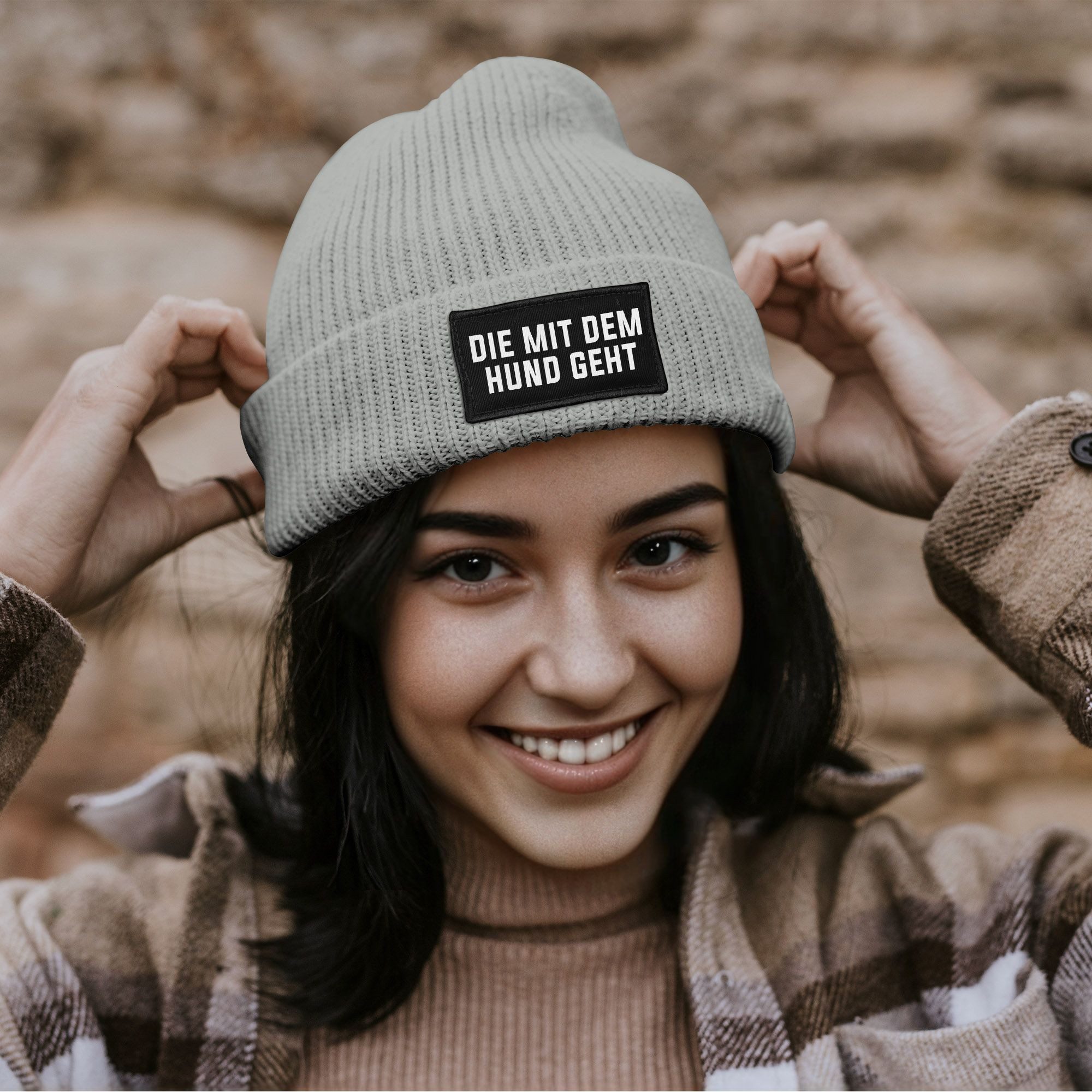 MoonWorks Strickmütze Damen Beanie mit Patch Strickmütze mit Spruch Die mit günstig online kaufen