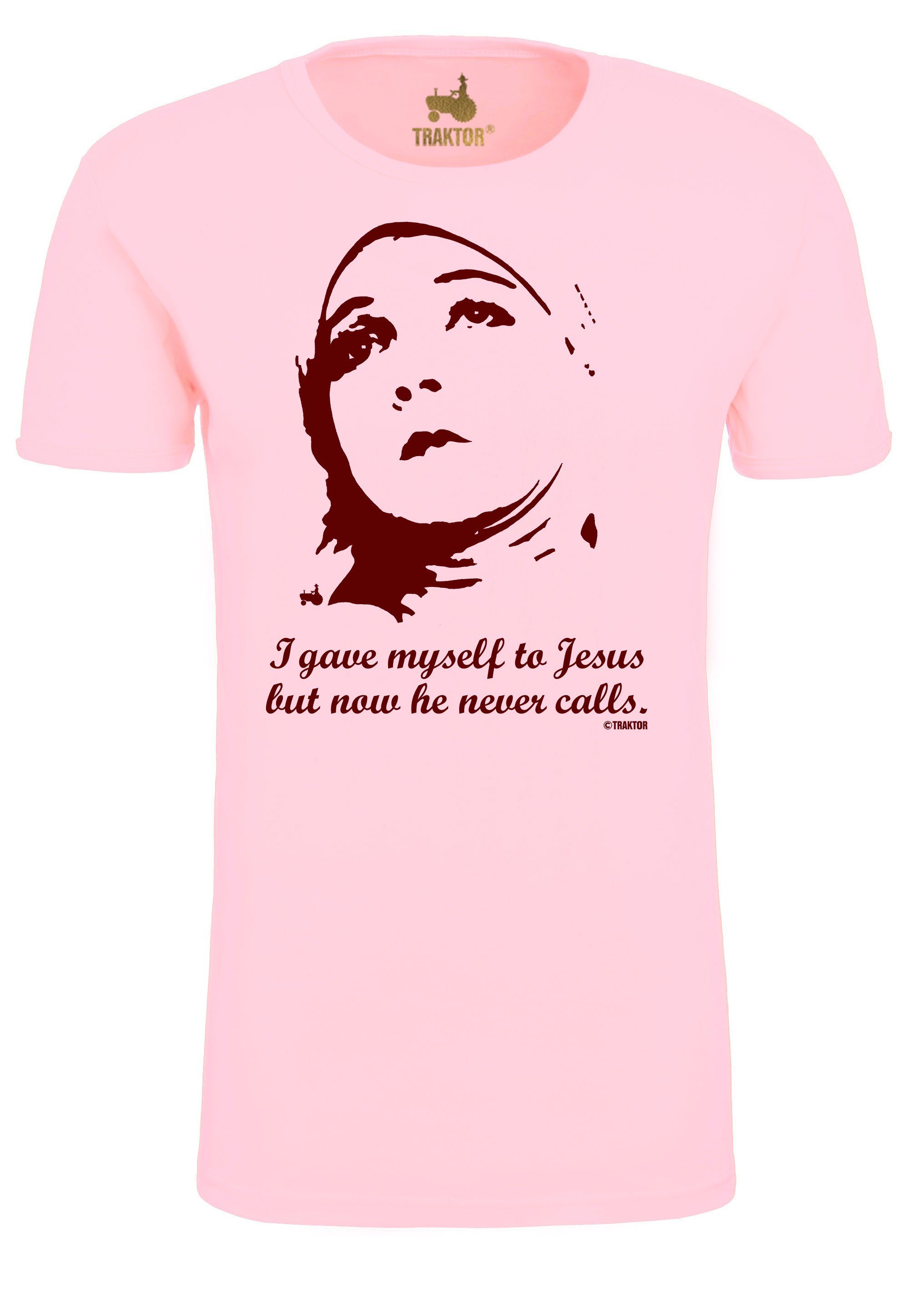 LOGOSHIRT T-Shirt I Gave Myself To Jesus mit humorvollem Print rosa
