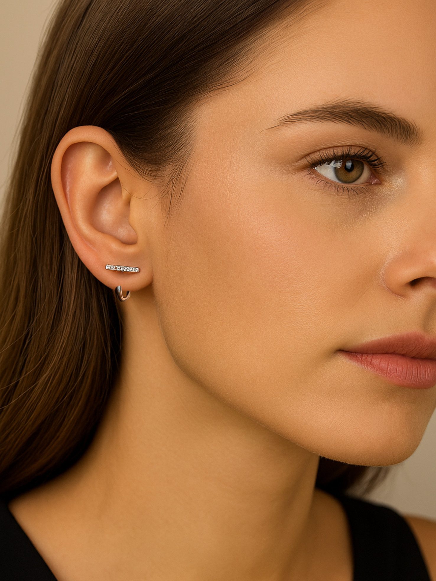 S&T Design Paar Ohrstecker Design Damen Ohrringe aus 925 Silber mit Moissanite (Zertifikat 925 Silber, Geschenkbox)