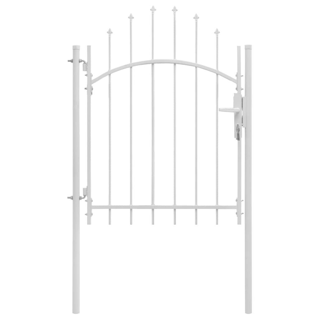 vidaXL Gartentor, Gartentür Stahl 1 x 2 m Weiß