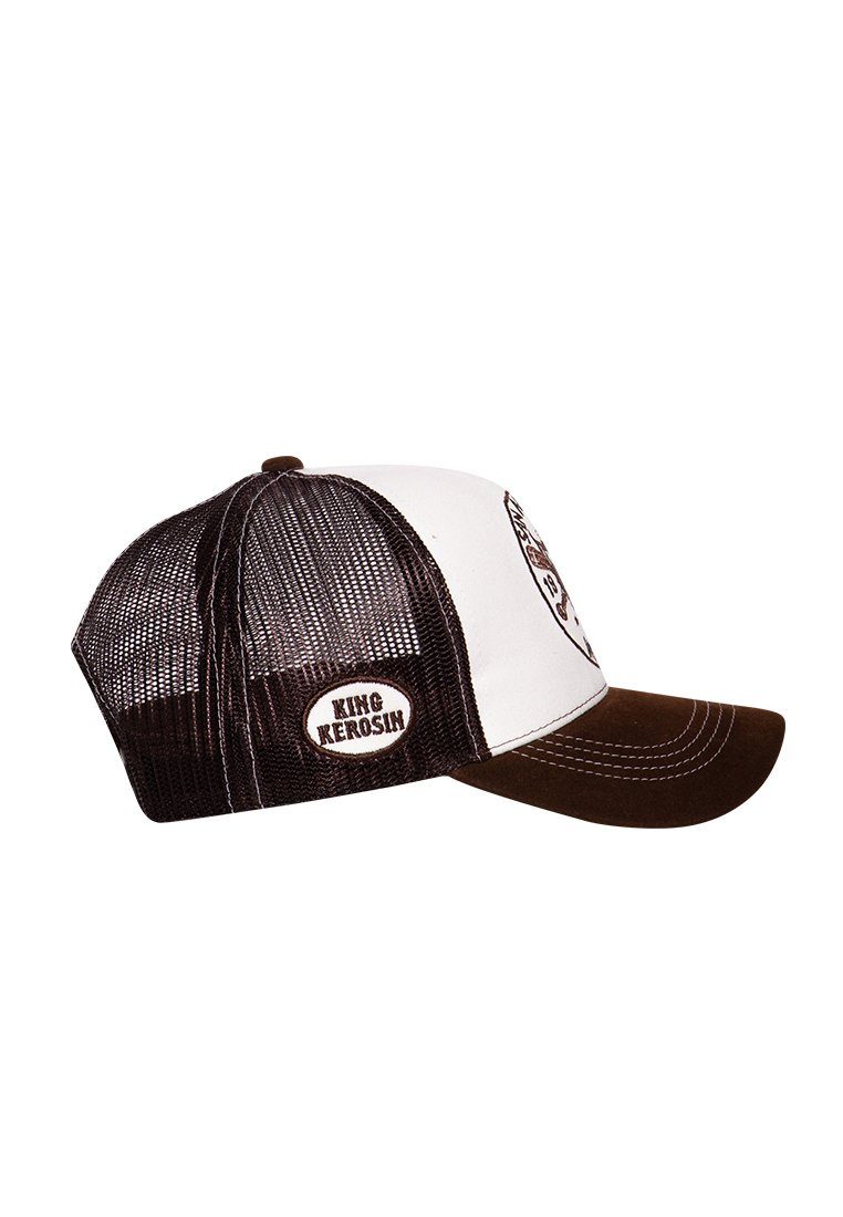 KingKerosin Trucker Cap San Antonio Wolves mit Stickereien und Schirm in Samt-Optik