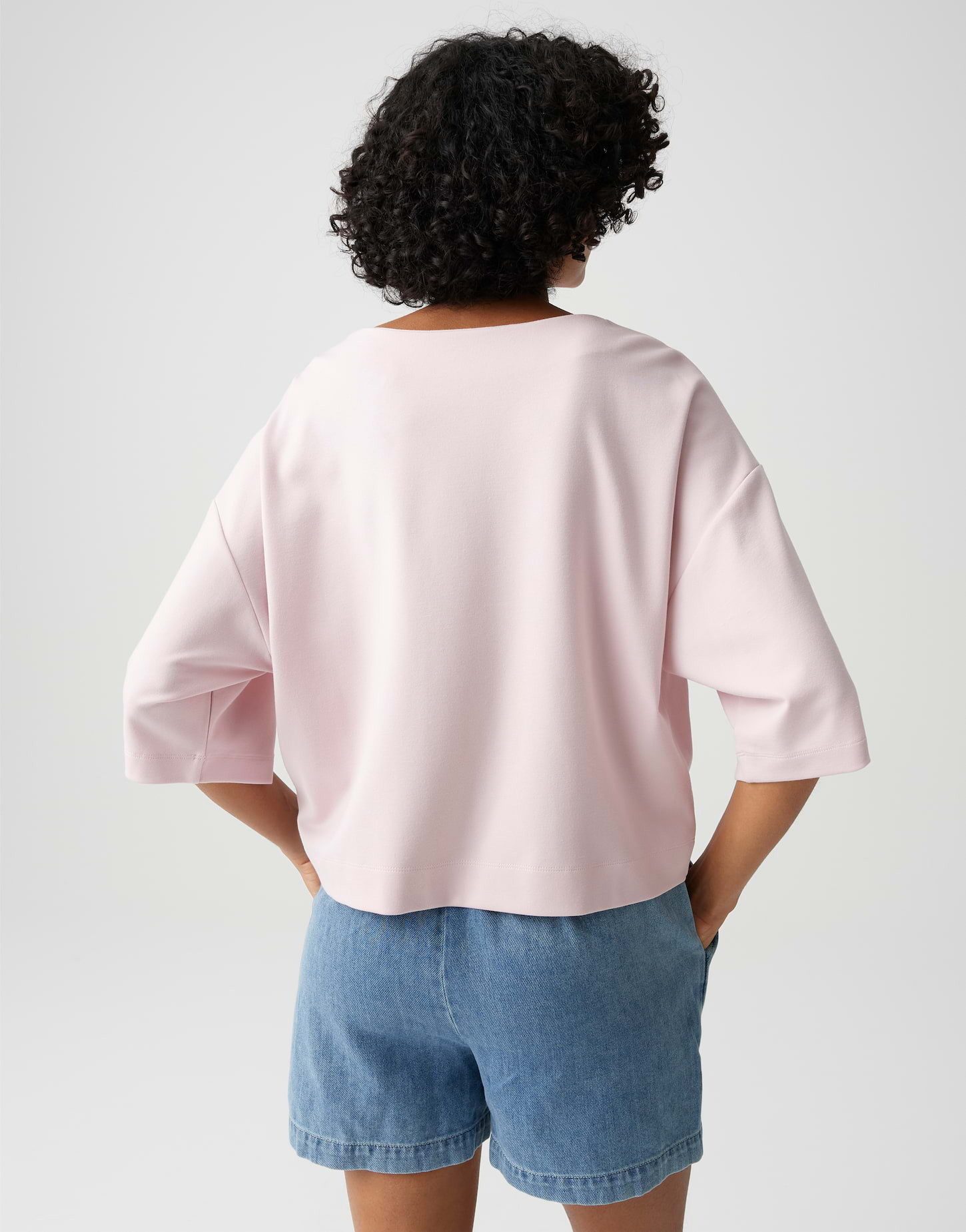 OPUS Kurzarmshirt Boxy Jerseyshirt aus Viskose Mix Weite Passform, Pull-on, Kurzarm