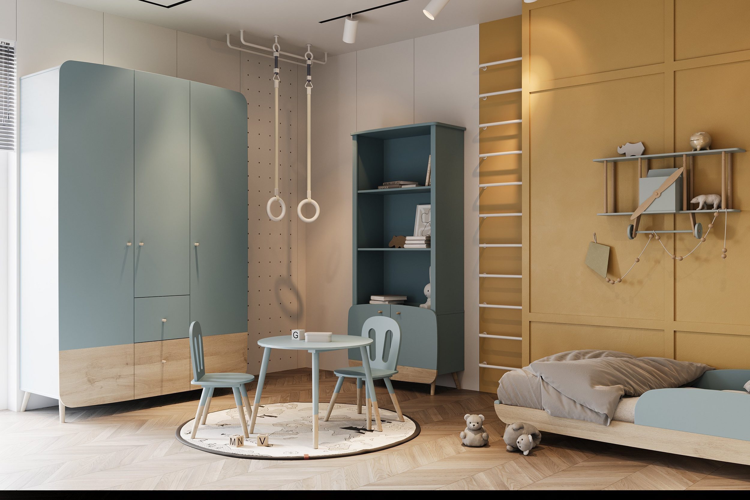 habeig Kindertisch Tisch & 2 Stühle Kinderset Sitzhocker Holz weiß Sitzgarn günstig online kaufen