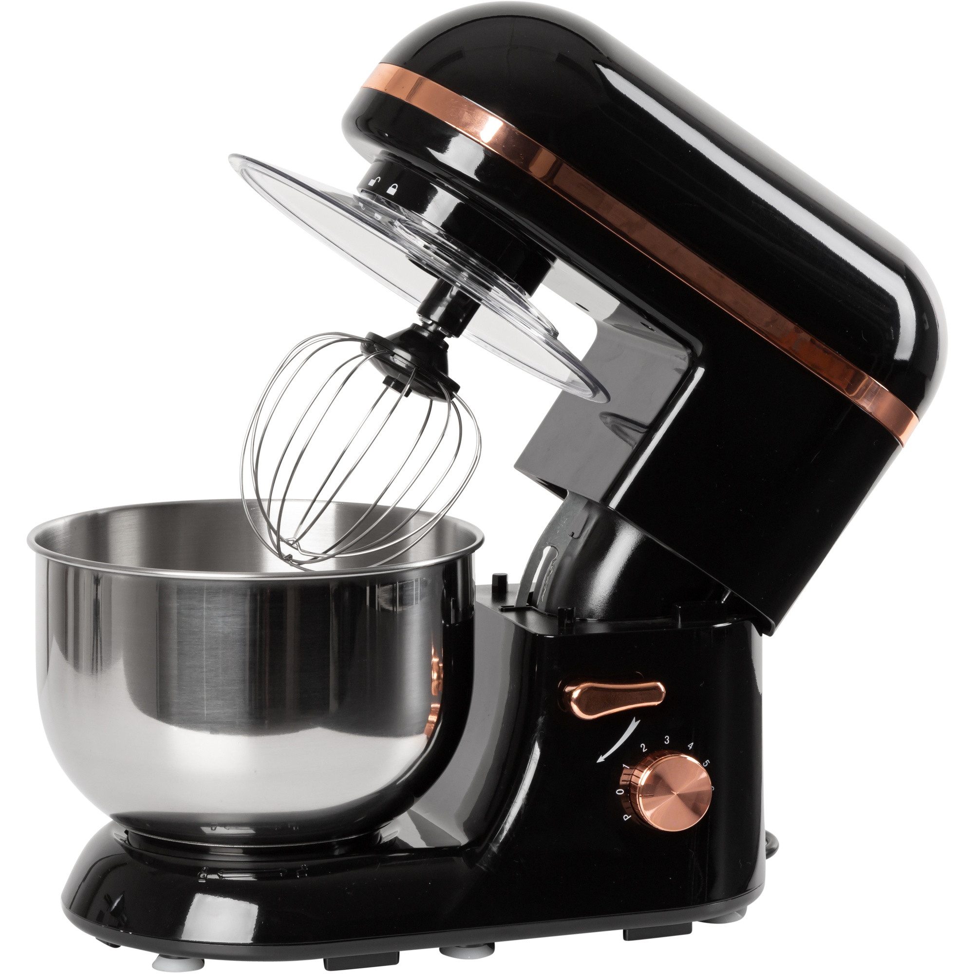 Klarstein Küchenmaschine Bella Elegance Küchenmaschine 1800W 2,7 PS 5,2L 6 Stufen Kupfer/Silber, 1800 W, 5.2 l Schüssel, Knetmaschine Teigmaschine Teigknetmaschine Rührmaschine Standmixer