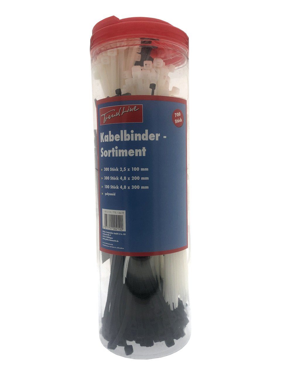 Trend Line Kabelbinder TrendLine Kabelbinder-Set schwarz-weiß, 700 Stück