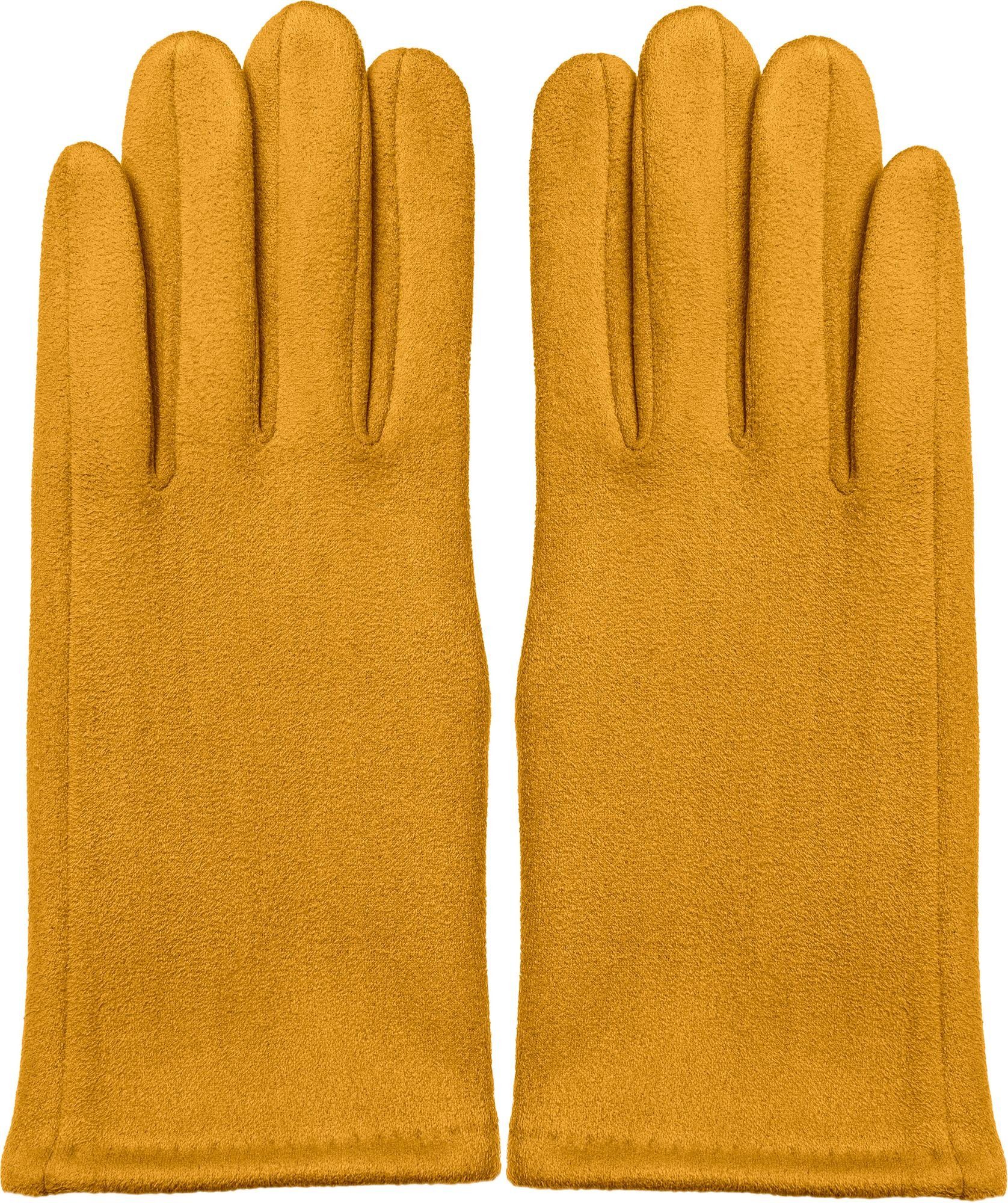 elegante Handschuhe Caspar curry Winter klassisch Damen Strickhandschuhe GLV013 uni