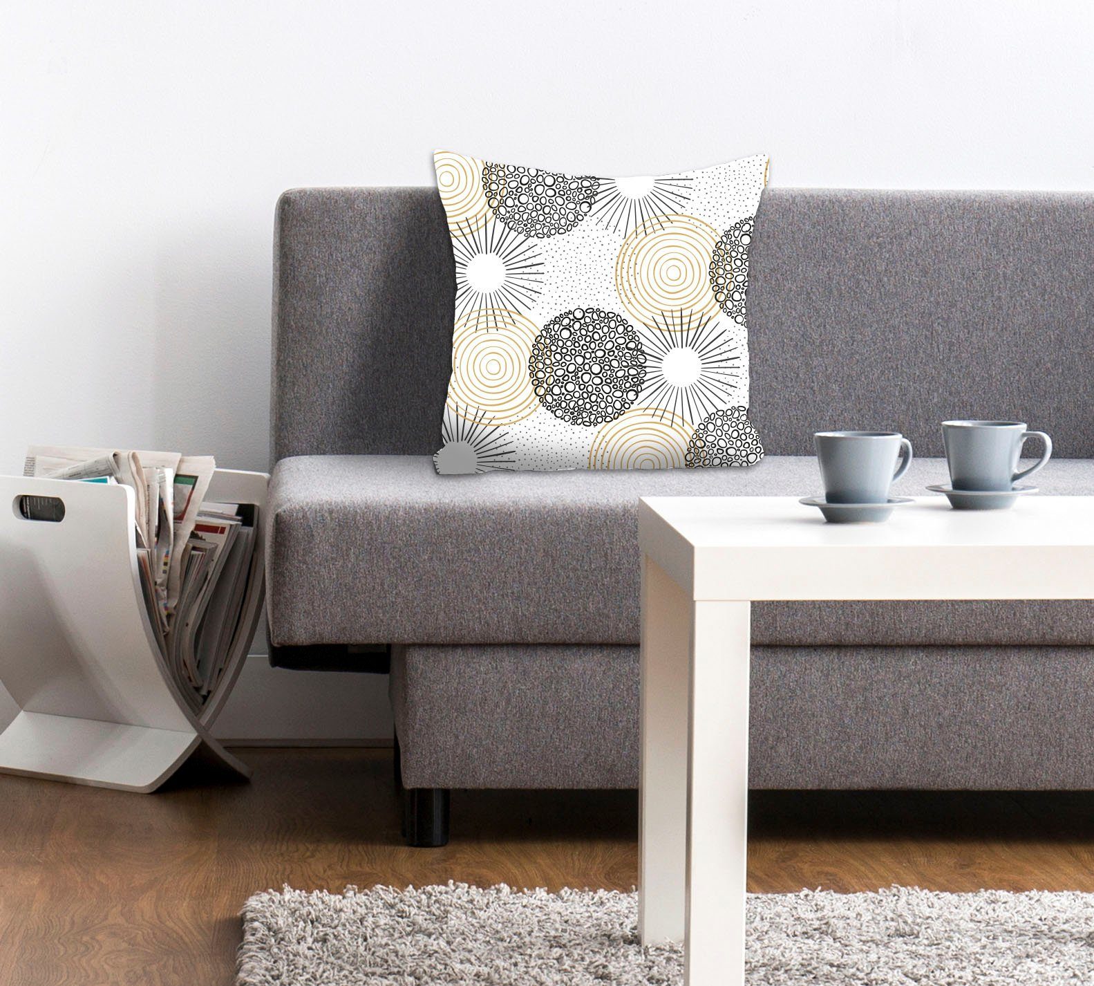 queence Декоративные подушки Katja, Подушкиhülle,Formen,Muster,Weiß,Geometrisch,Minimalistisch,Modern