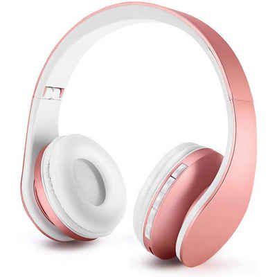 Gontence Kinderkopfhörer, Bluetooth Kopfhörer für Kinder mit Gehörschutz,Leicht Over-Ear-Kopfhörer (mit Faltbare Kopfband, Rosa Gold)