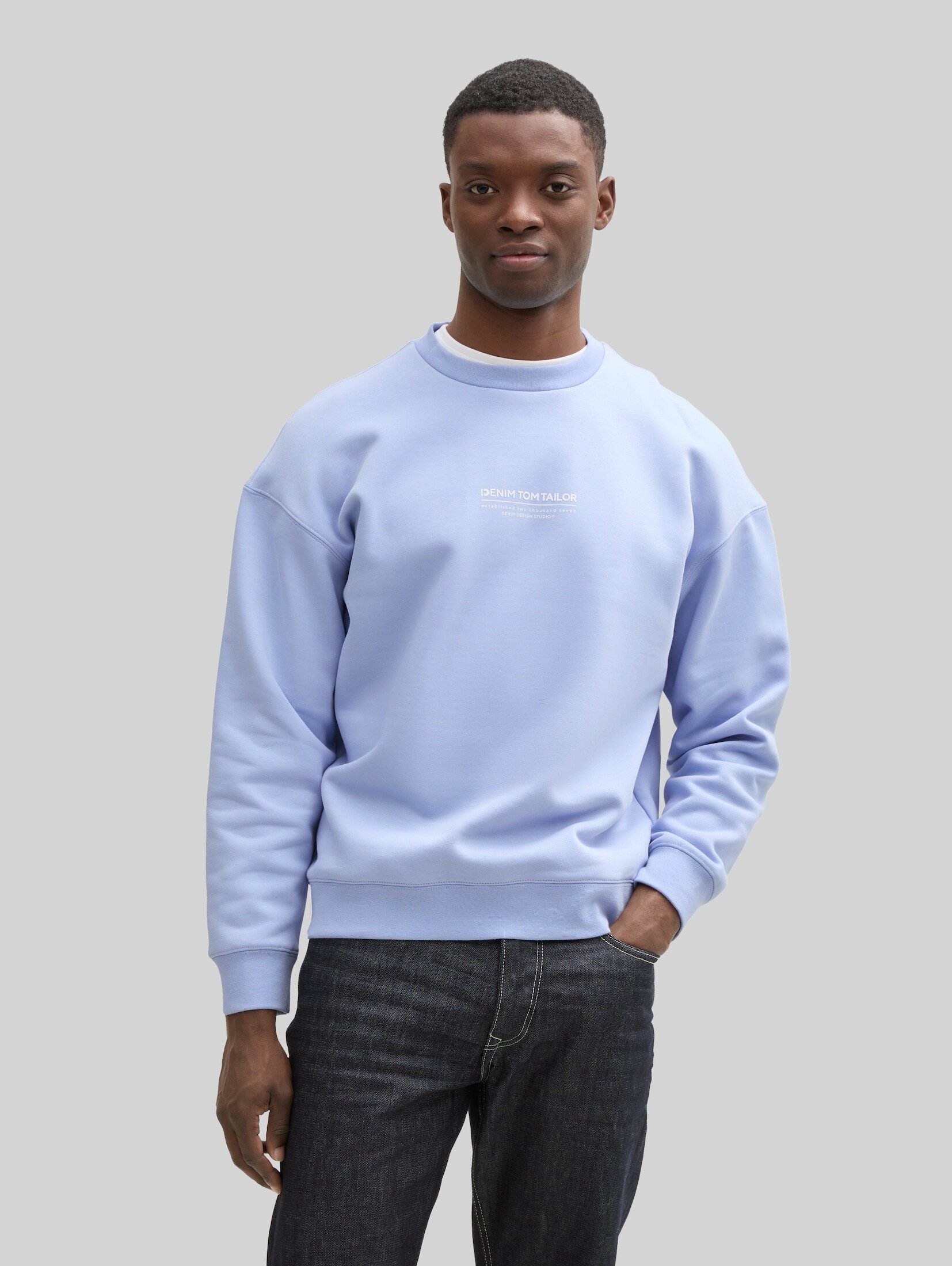 TOM TAILOR Denim Sweatshirt Strick & Sweatshirts Relaxed Sweatshirt mit Logo-Print