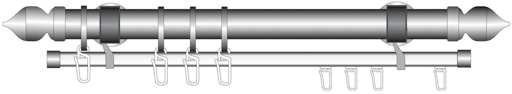 Liedeco U-Schiene U-STORELAU01GS, 1-läufig, Fixmaß, Metall günstig online kaufen
