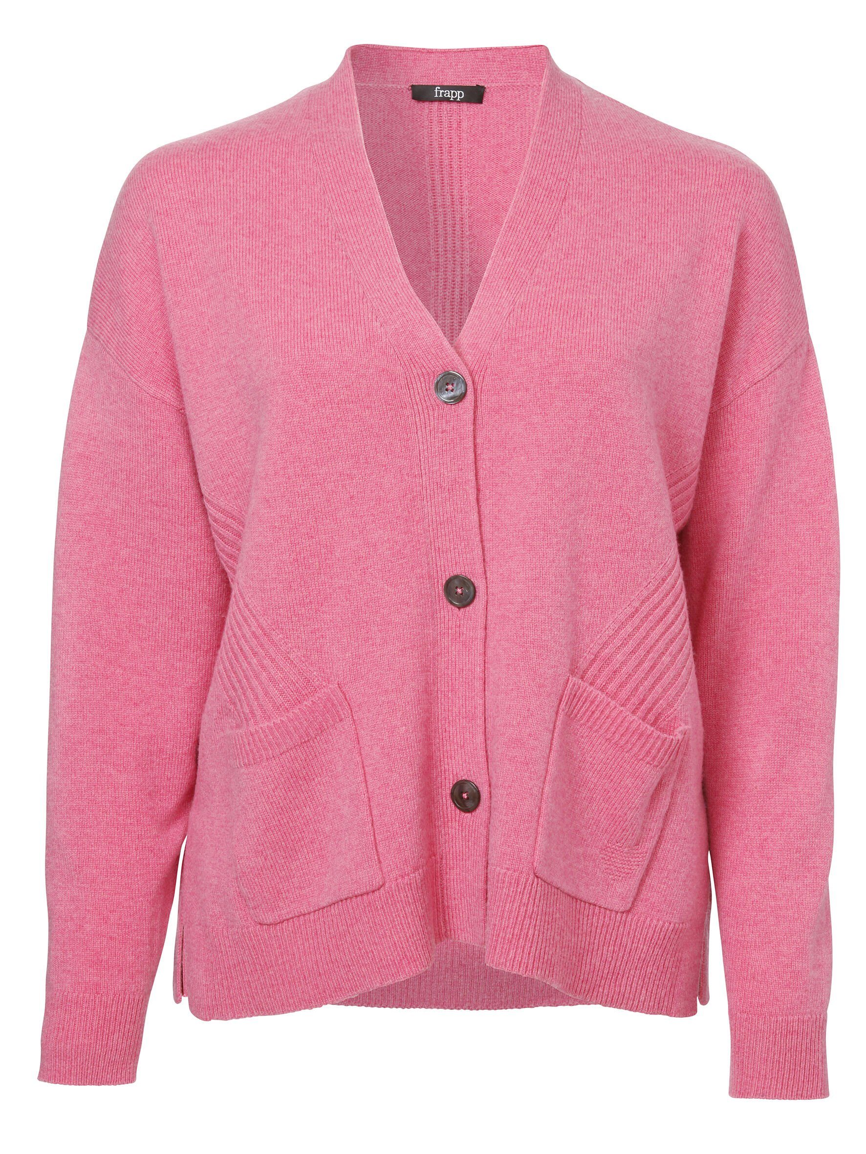 FRAPP Strickjacke mit Seitenschlitzen günstig online kaufen